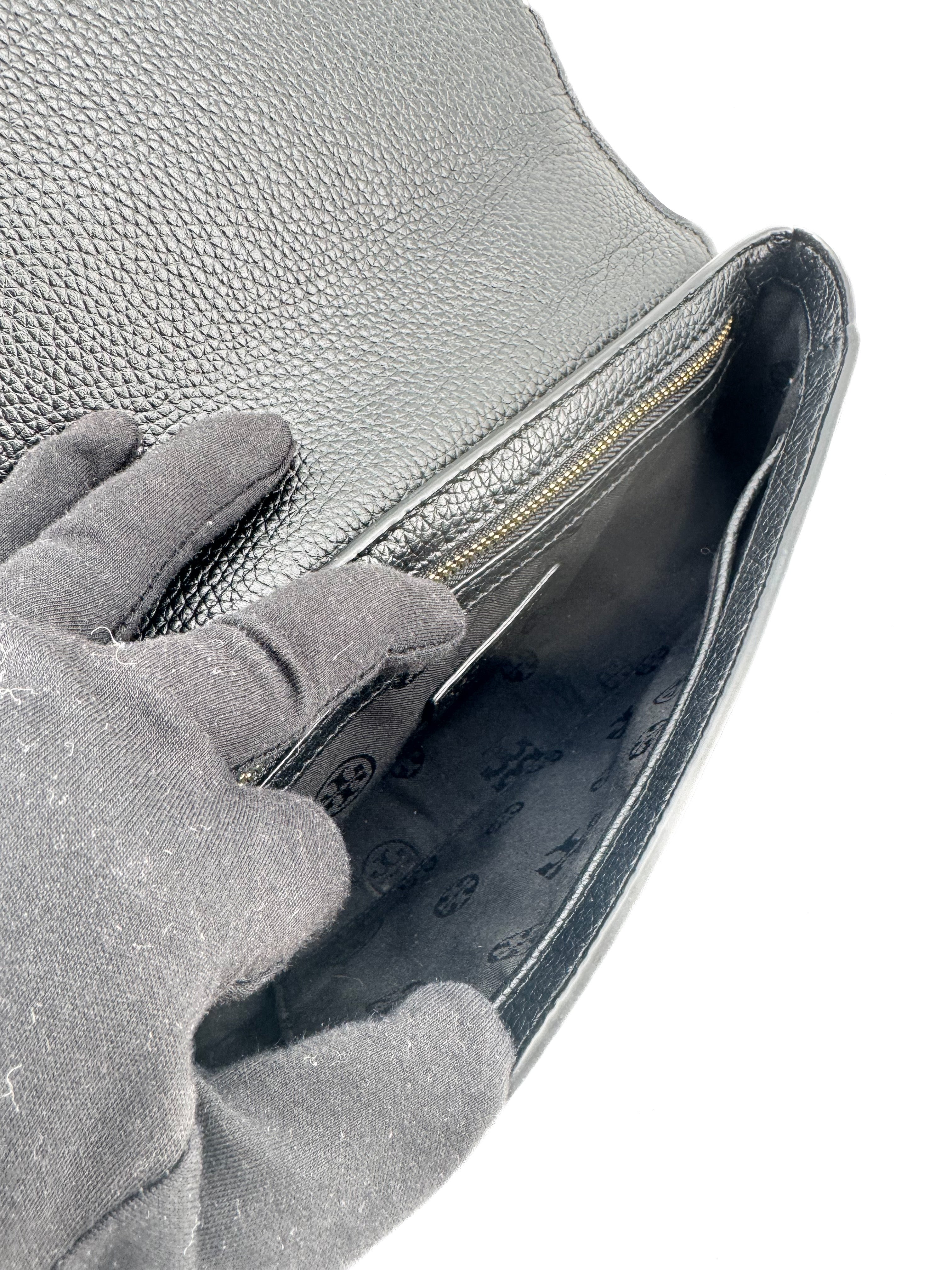 Tory Burch Carter black leather shoulder bag