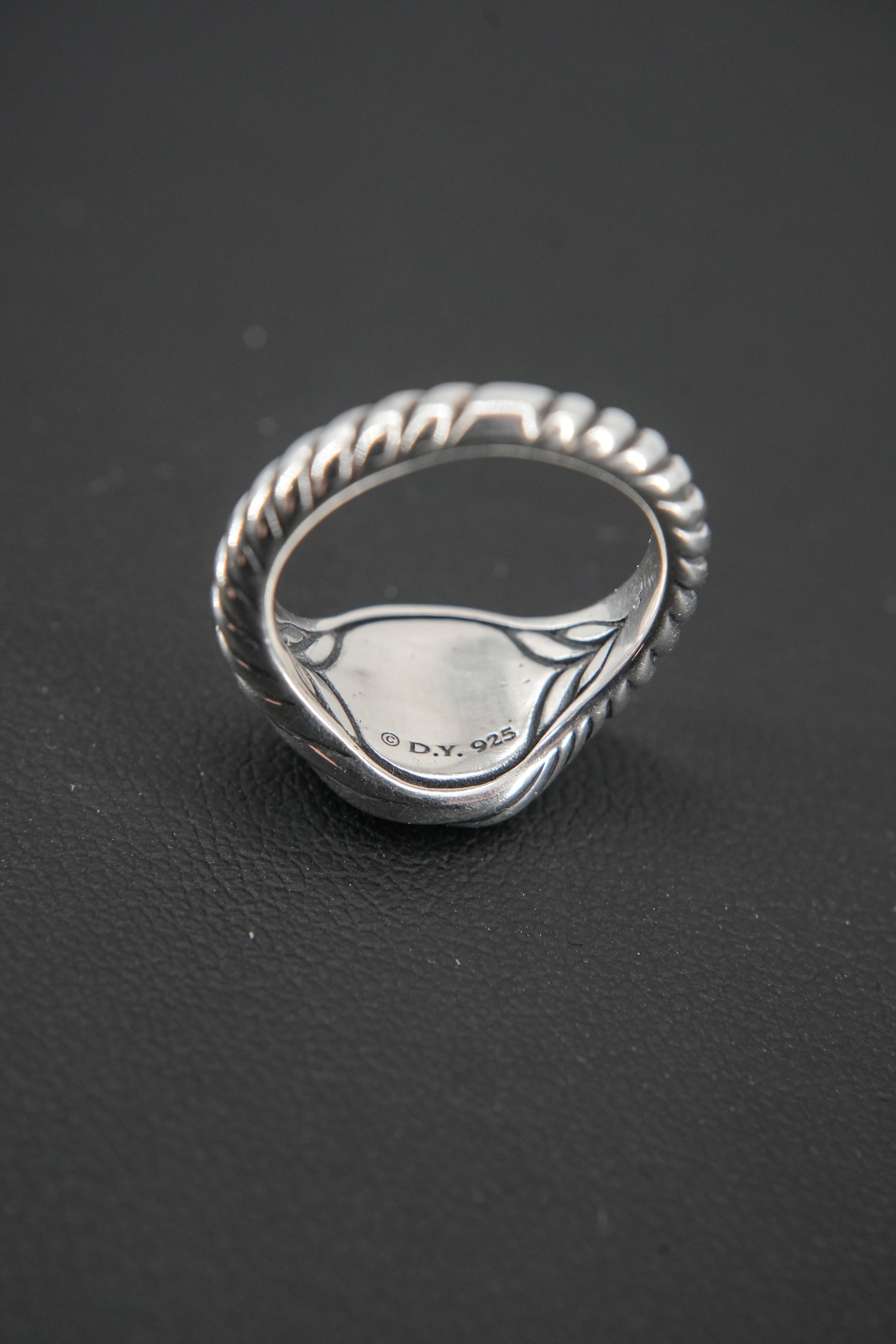 David Yurman sterling silver sculpted cable signet ring