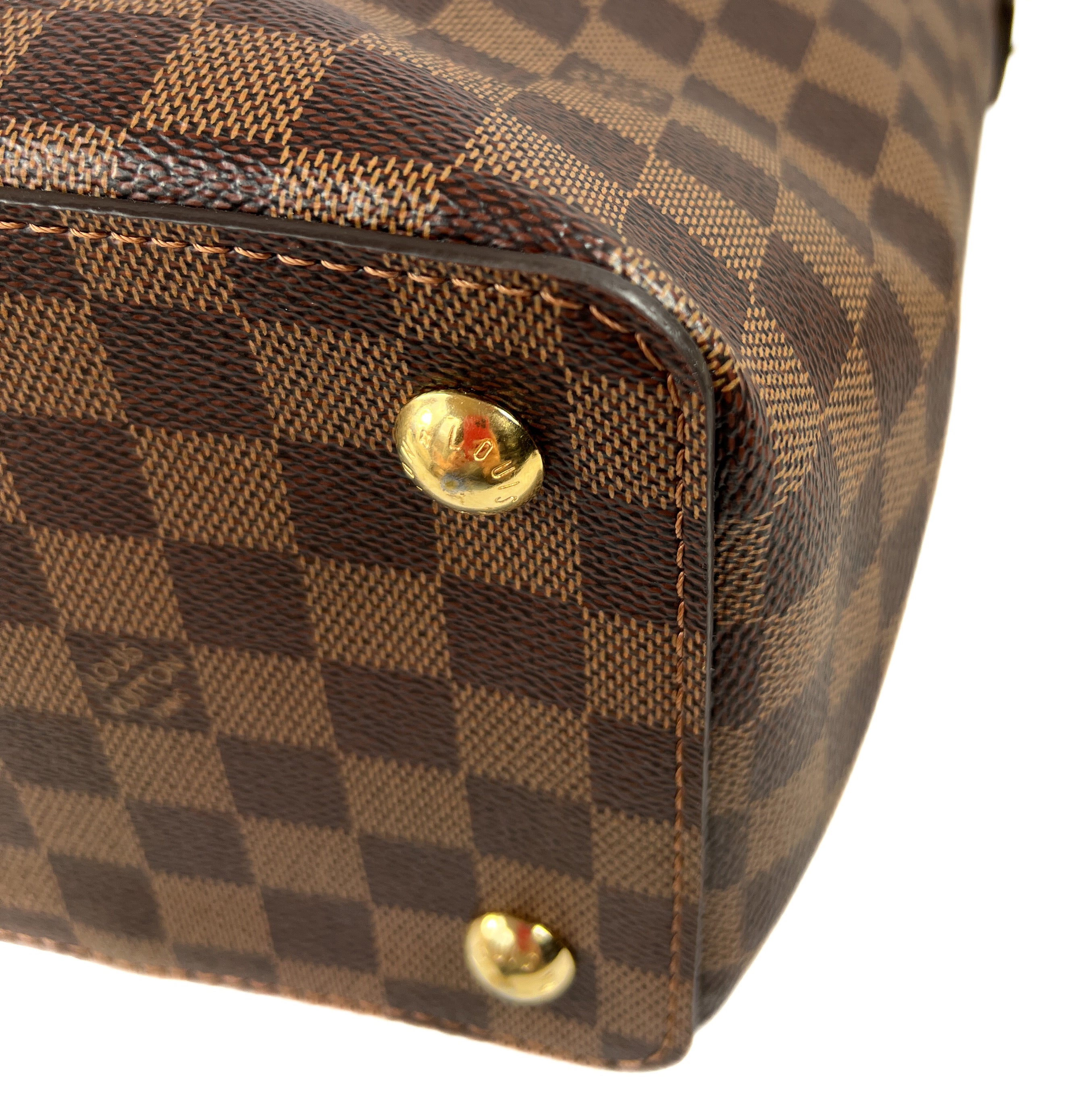 Louis Vuitton black leather damier ebene Jersey tote MM FL2139