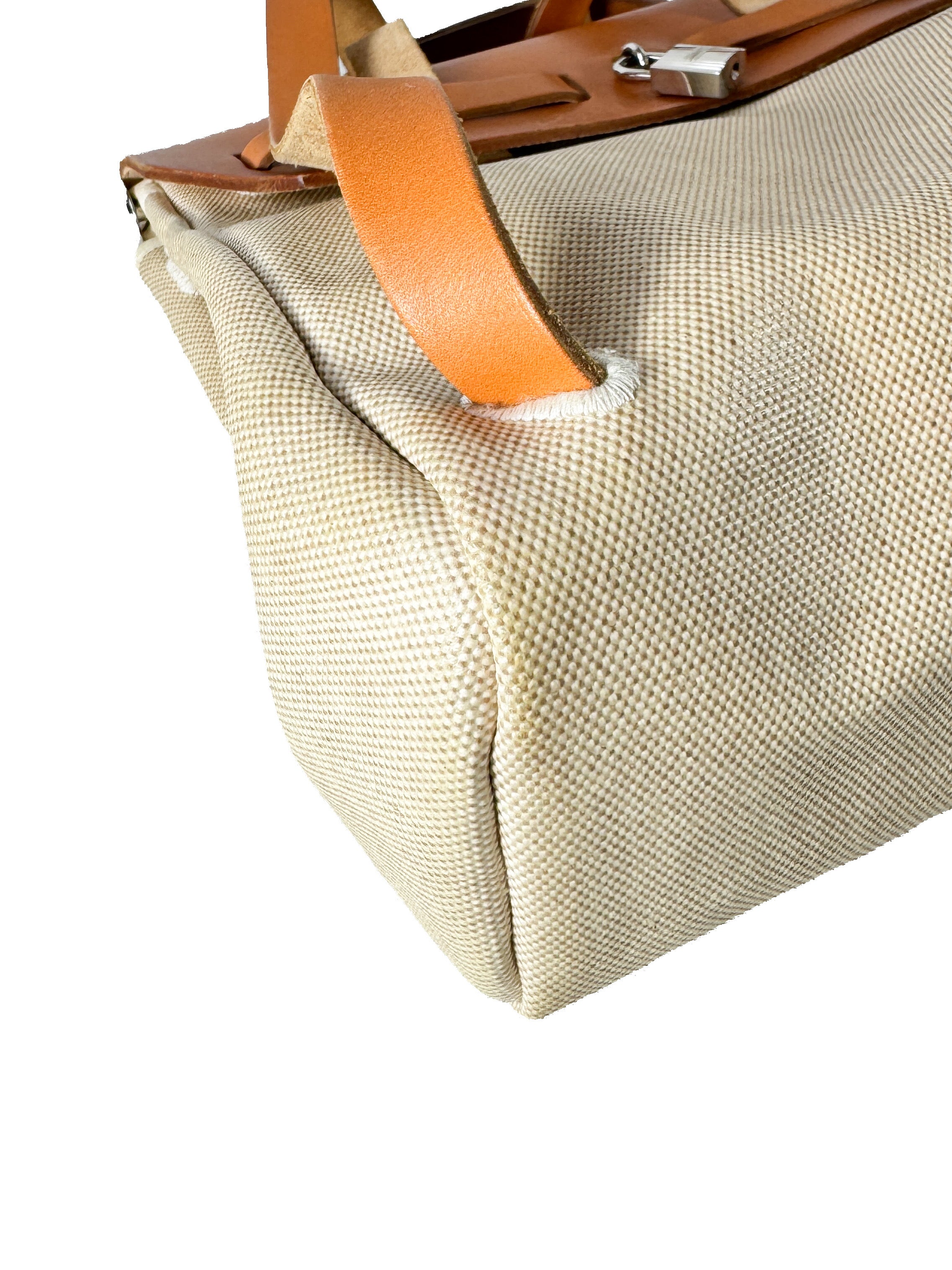 Hermès herbag toile backpack w/ large shell (square E, 2001)