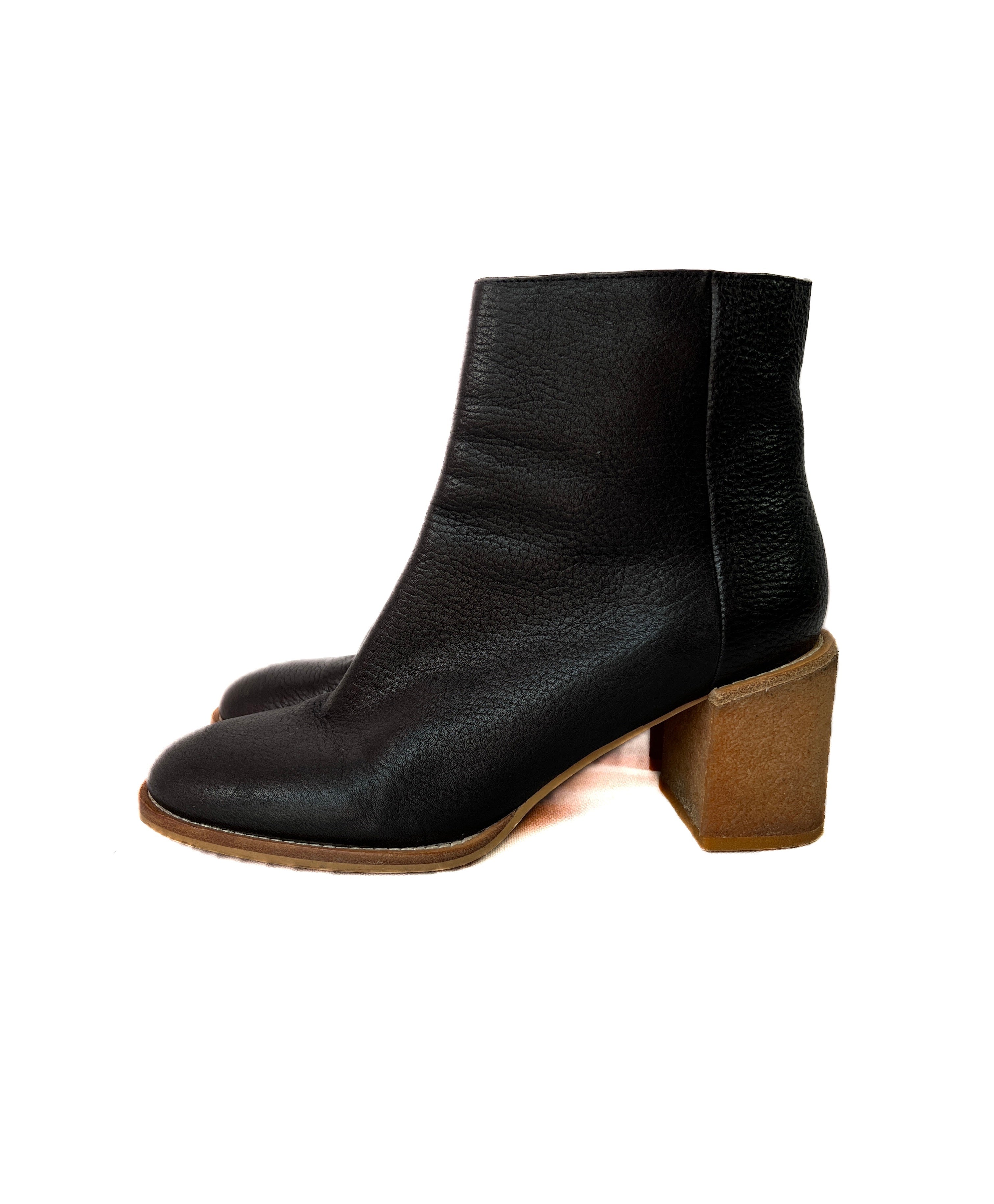 See by Chloe black leather heeled boots size 37.5