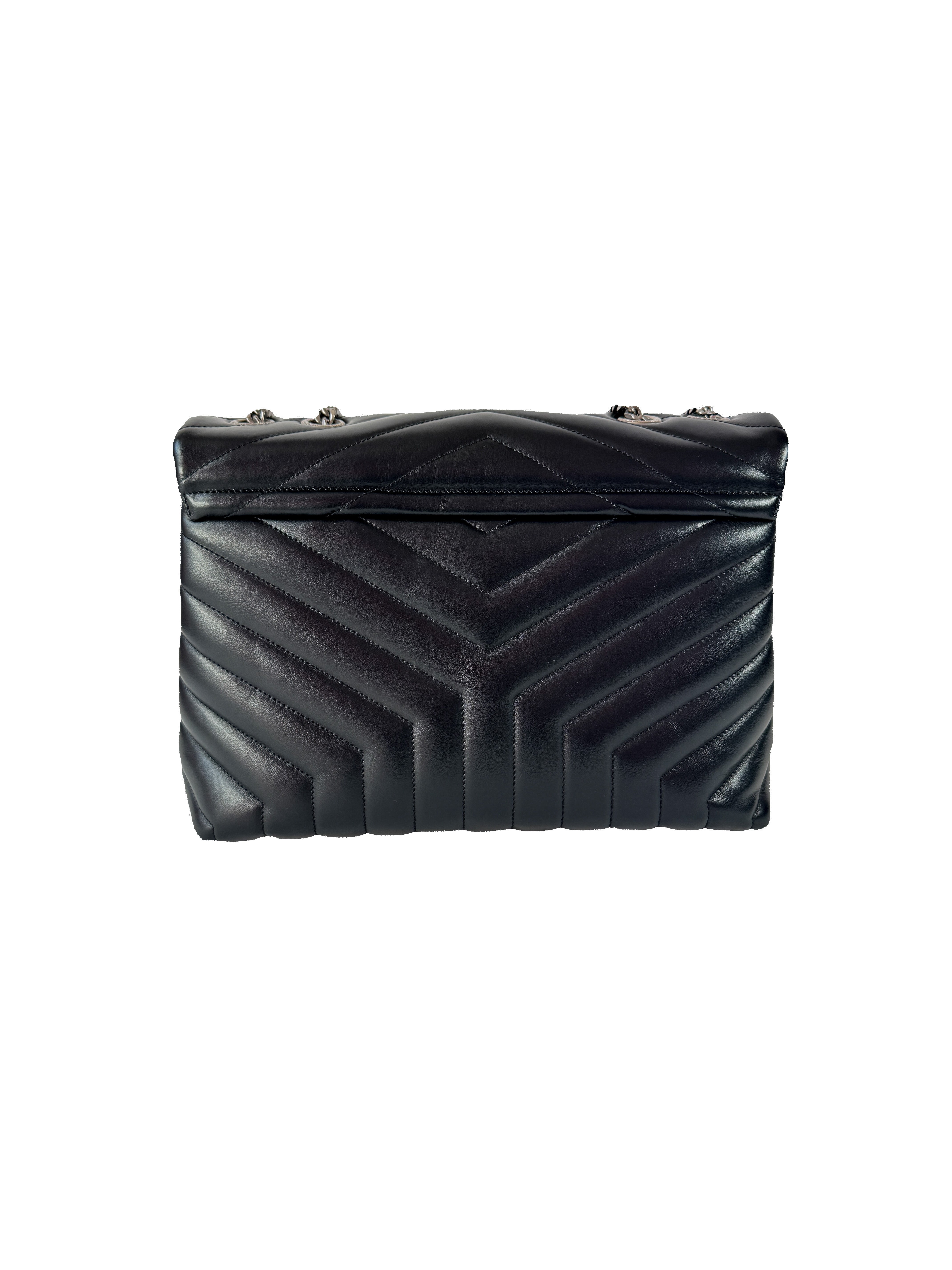 Saint Laurent Medium LouLou Black Matelasse Shoulder Bag AIM374946-0721