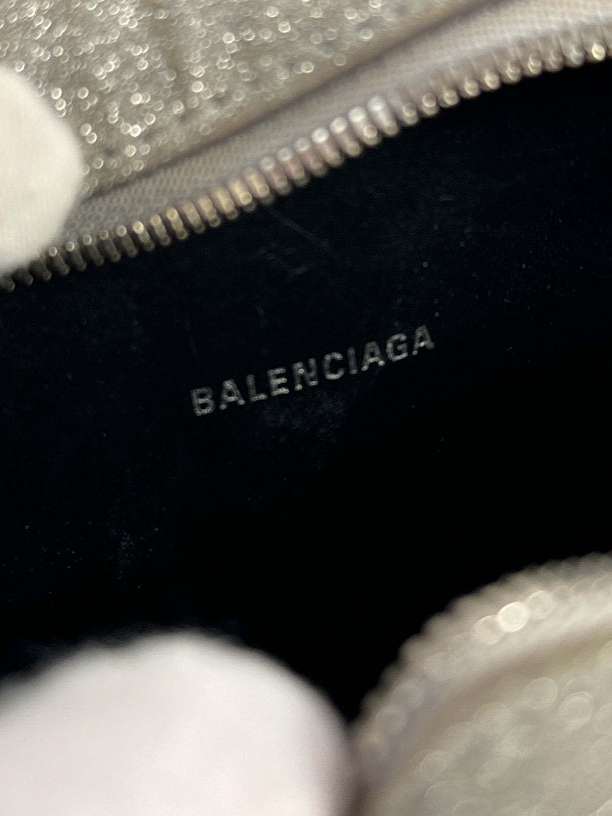 Balenciaga silver glitter everyday camera bag **as is**