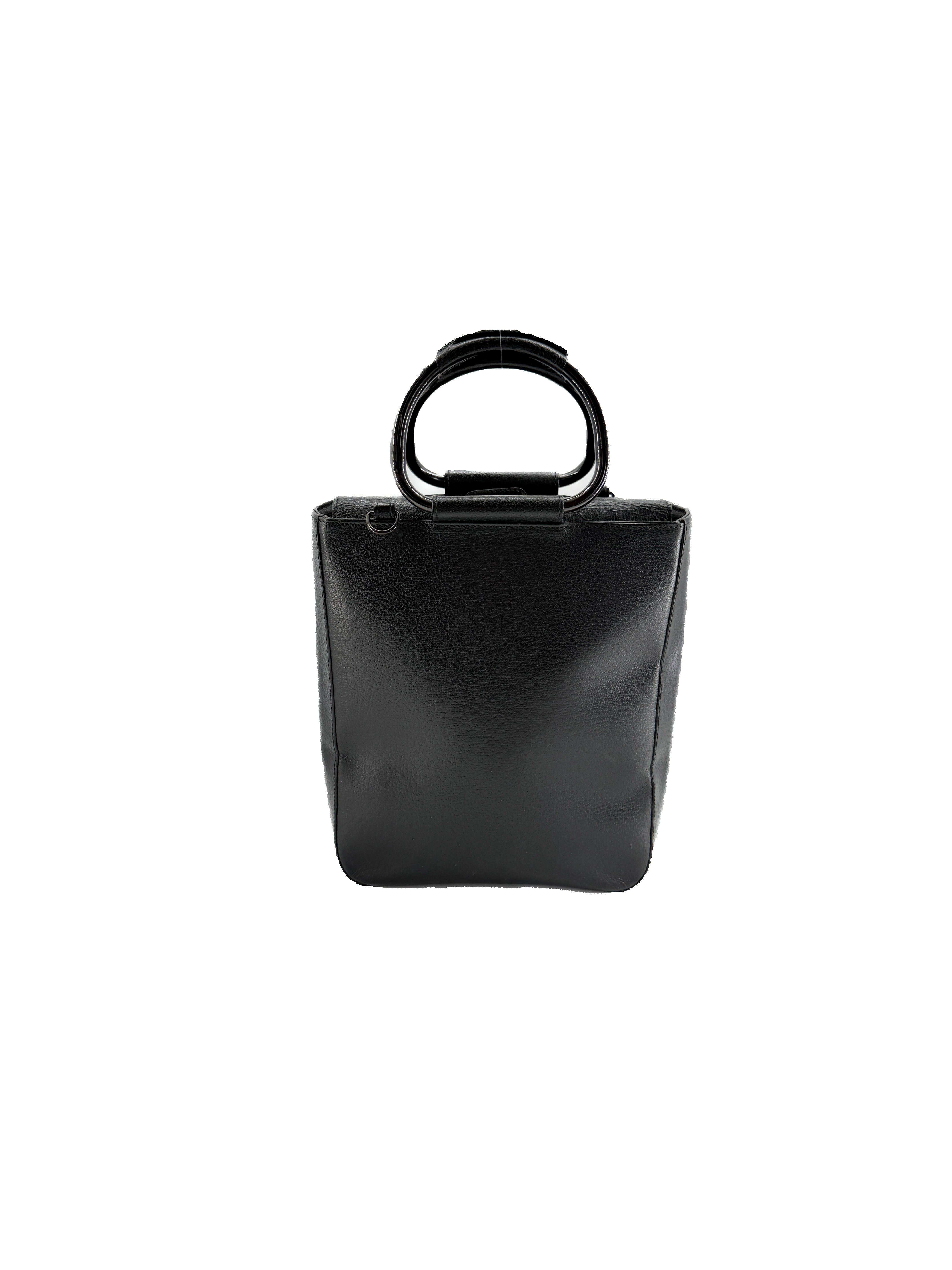 Gucci black vintage mini tote 0463