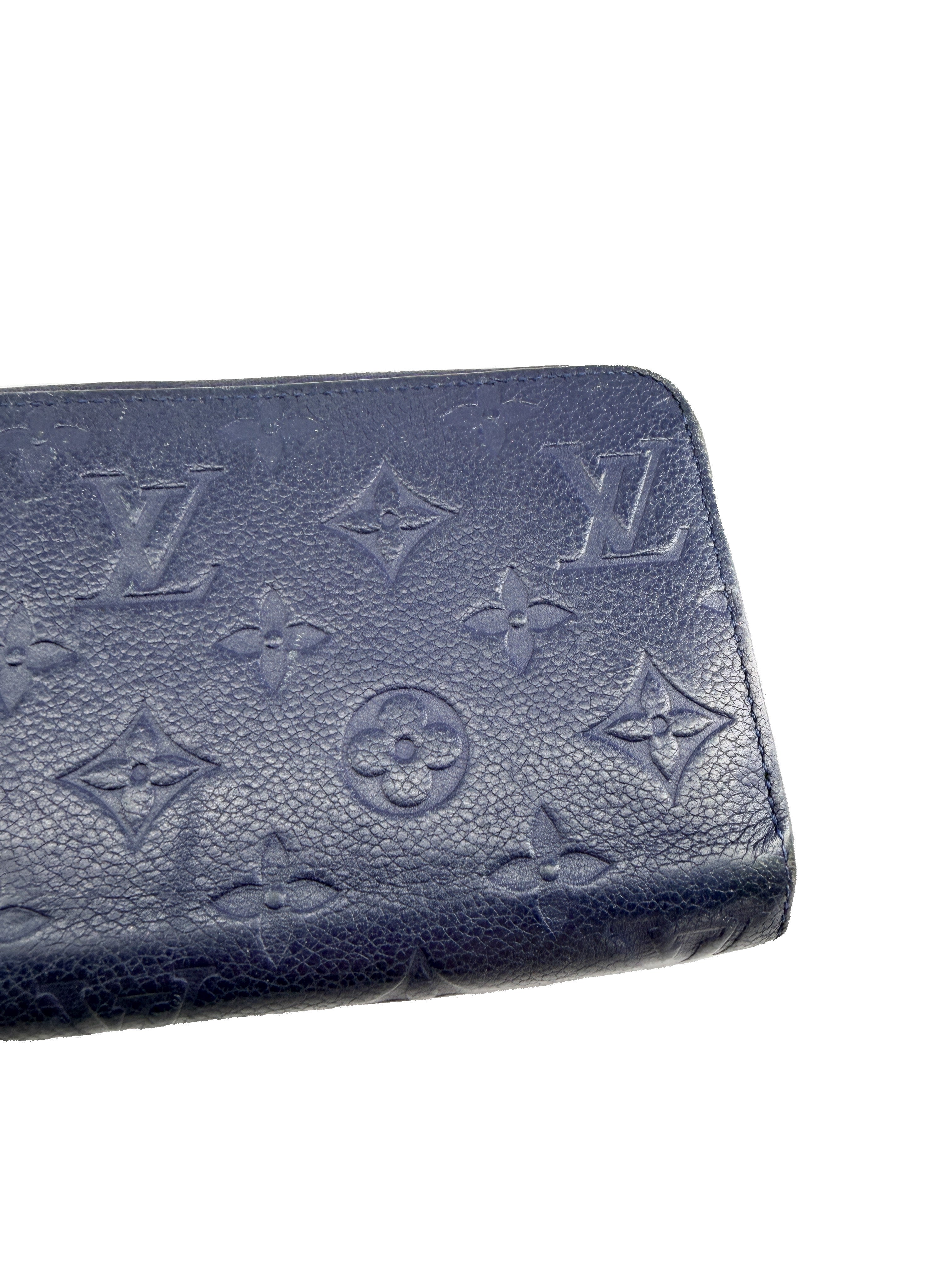 Louis Vuitton navy monogram empreinte zippy wallet SP1145 - My Girlfriend's Wardrobe LLC