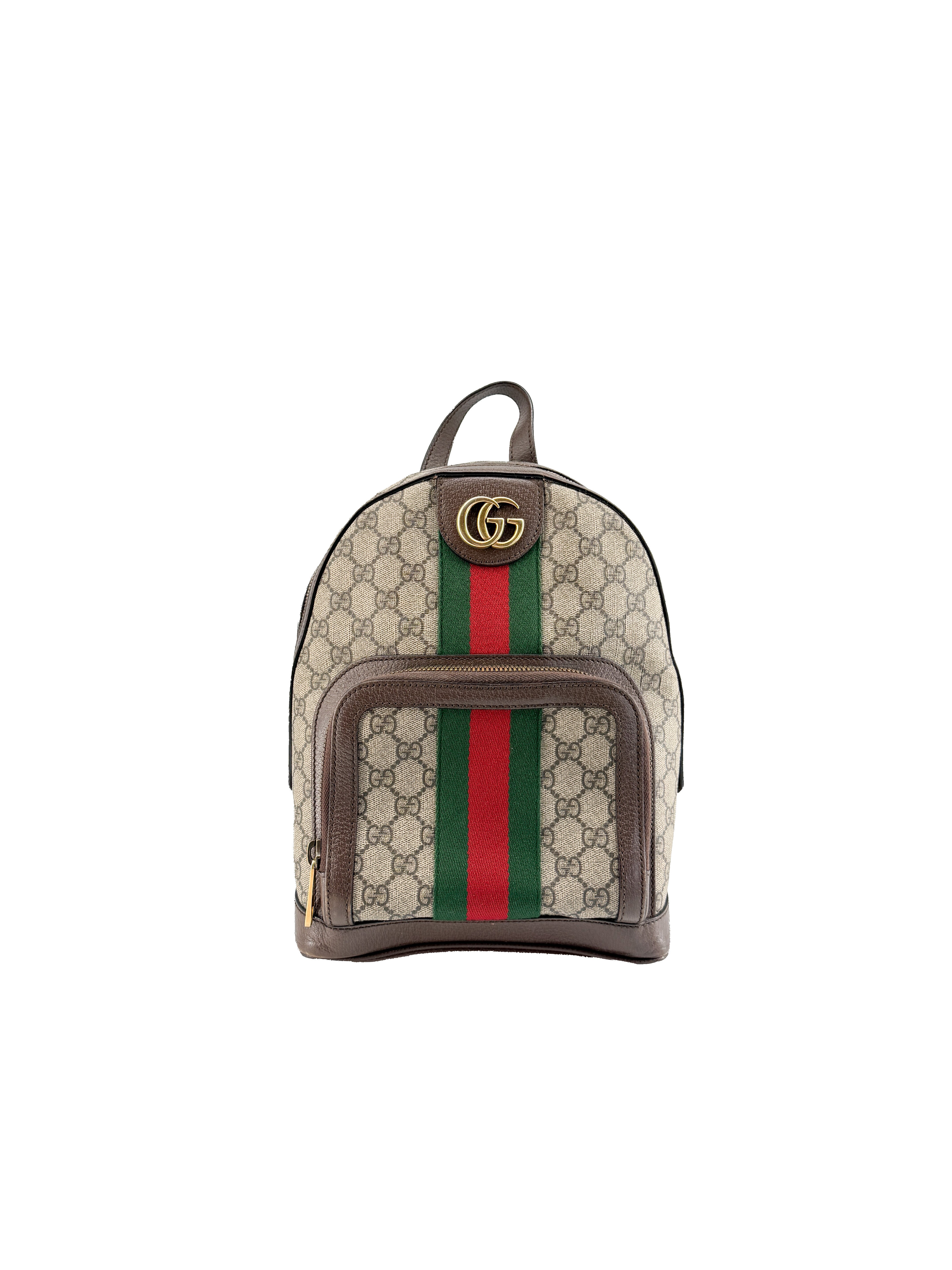 Gucci GG Supreme Monogram Calfskin Web Small Ophidia Day Backpack 547965 520981 - My Girlfriend's Wardrobe LLC