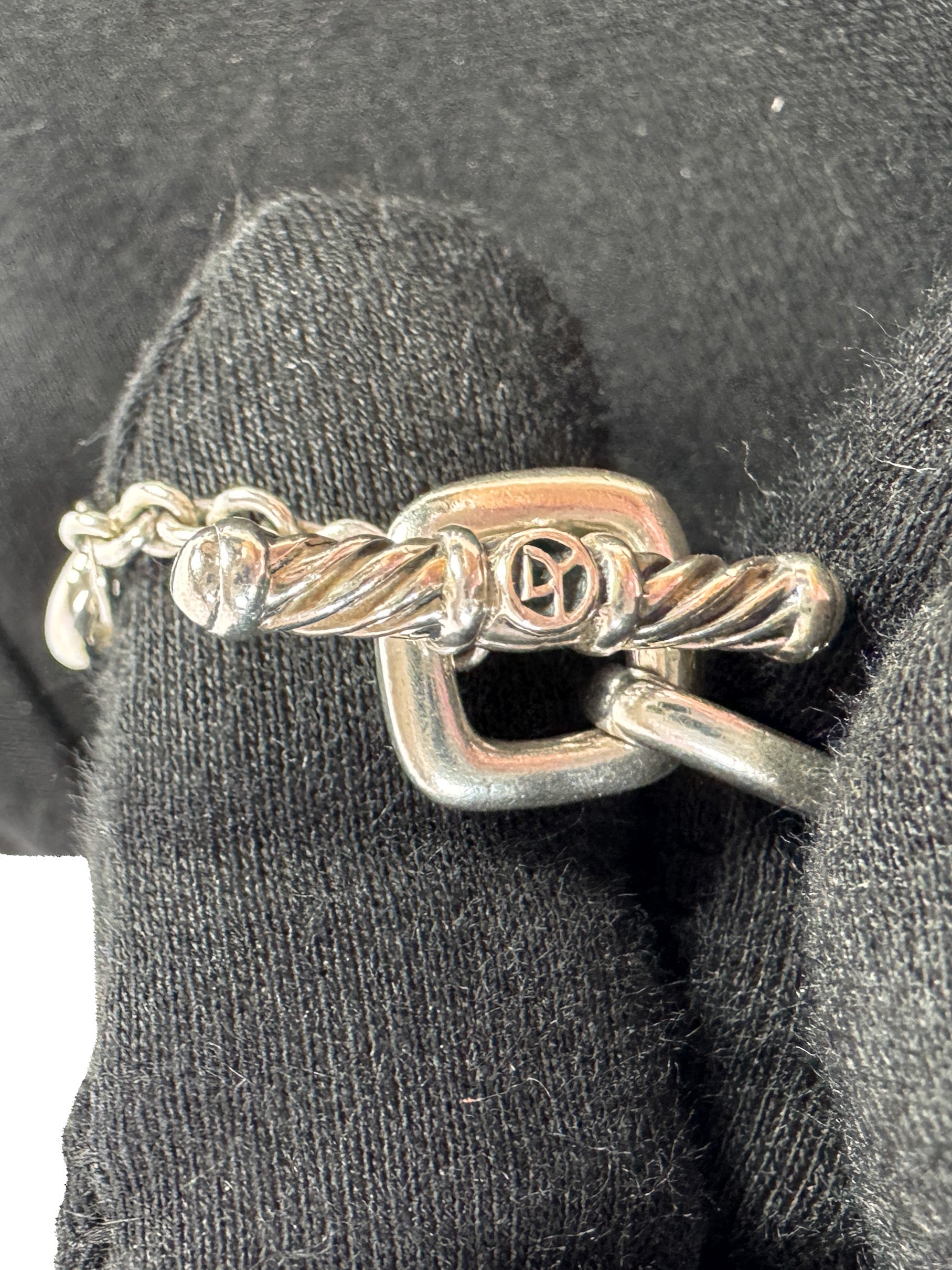 David Yurman two tone silver gold Figaro chain necklace 32"