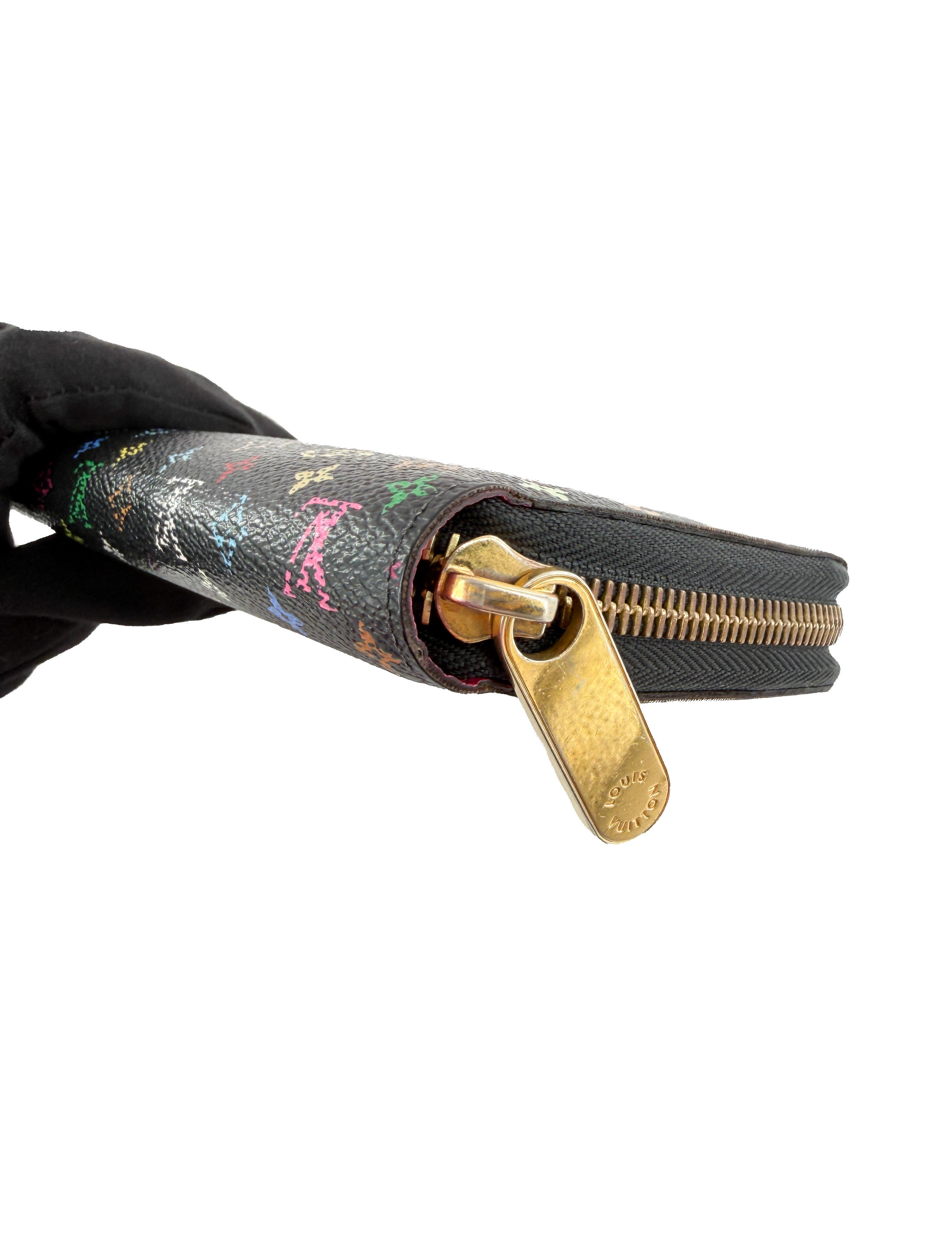 Louis Vuitton black multicolor zippy wallet CA0143