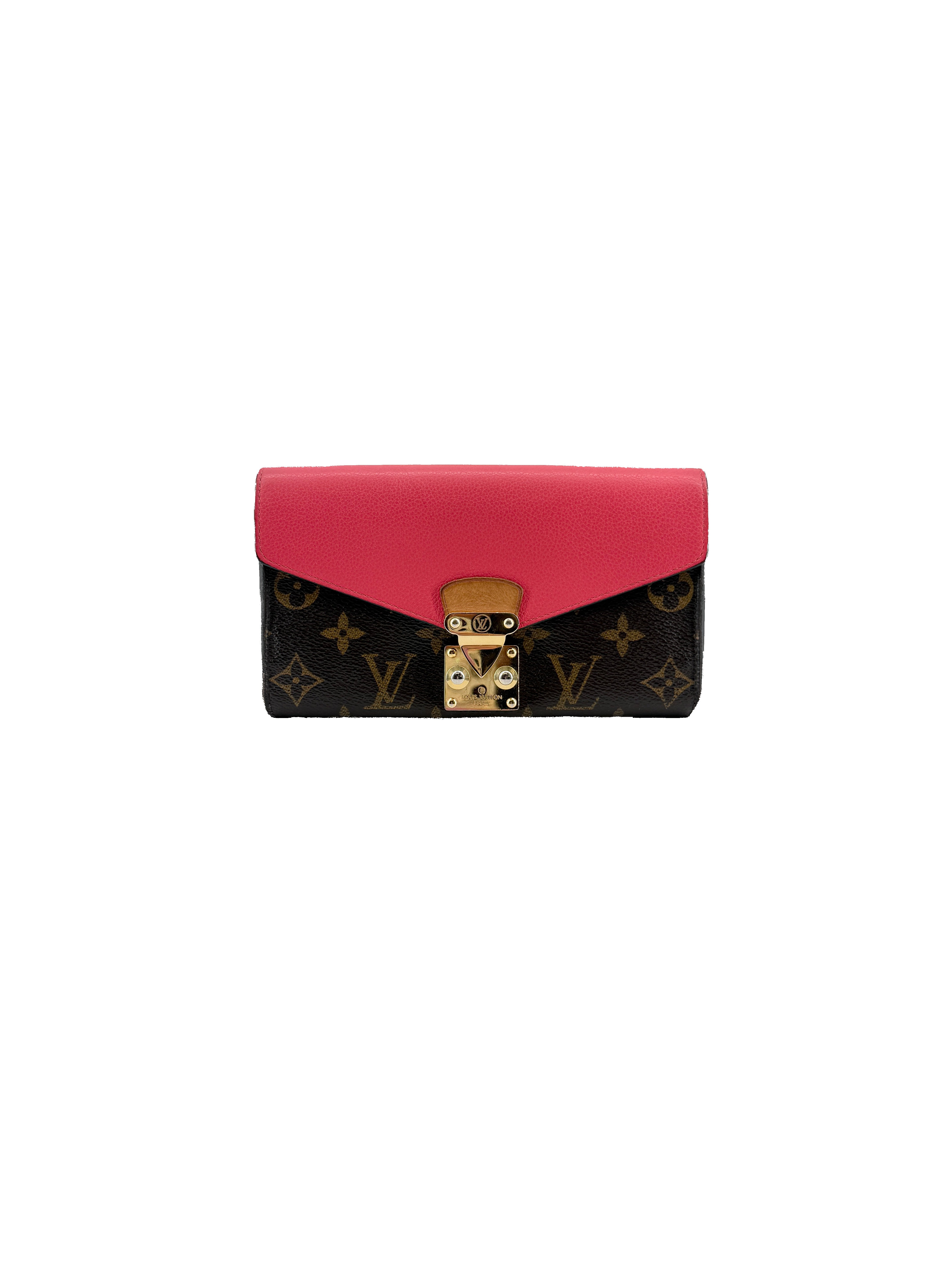 Louis Vuitton pink brown monogram Pallas wallet