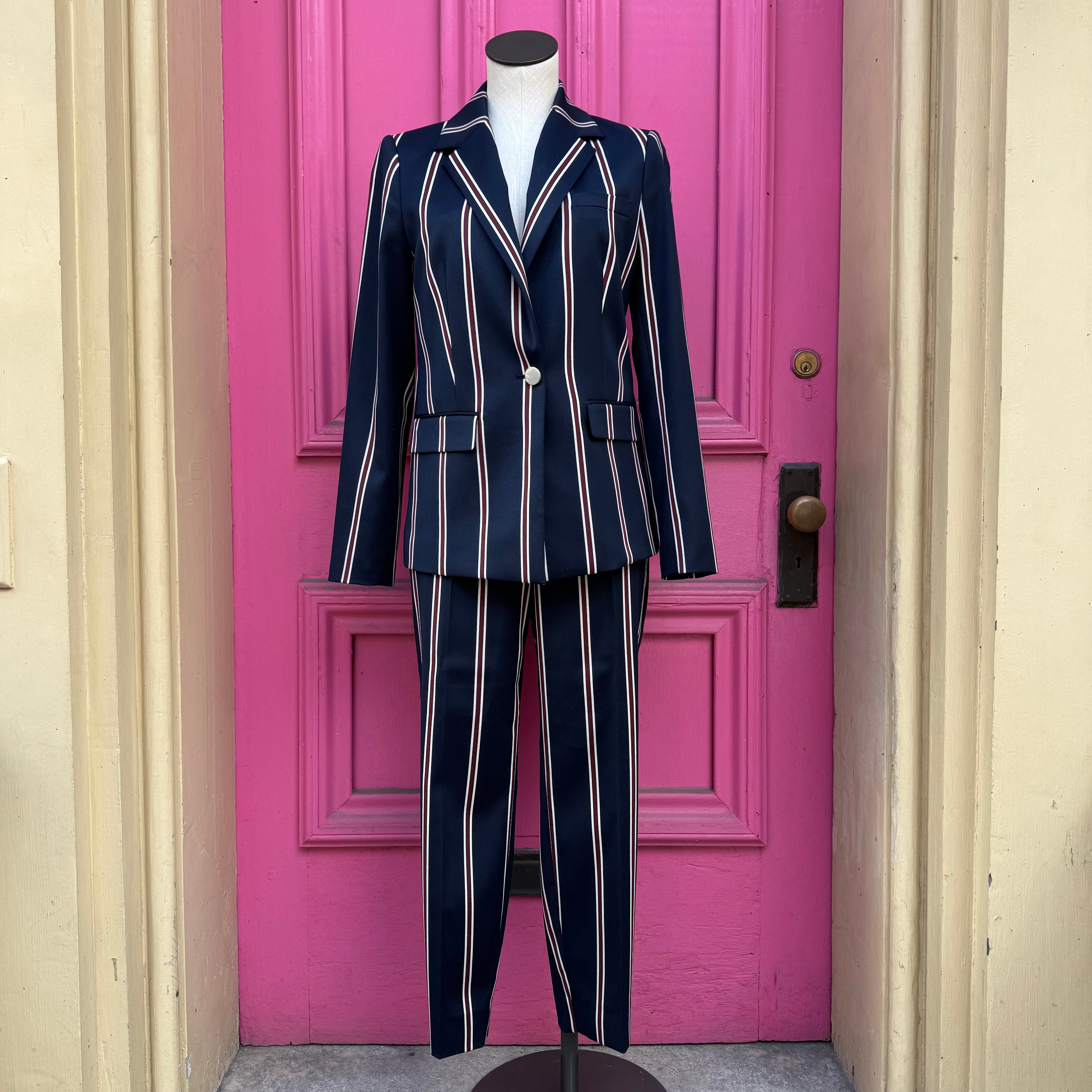 Ted Baker navy red striped suit size 6/8