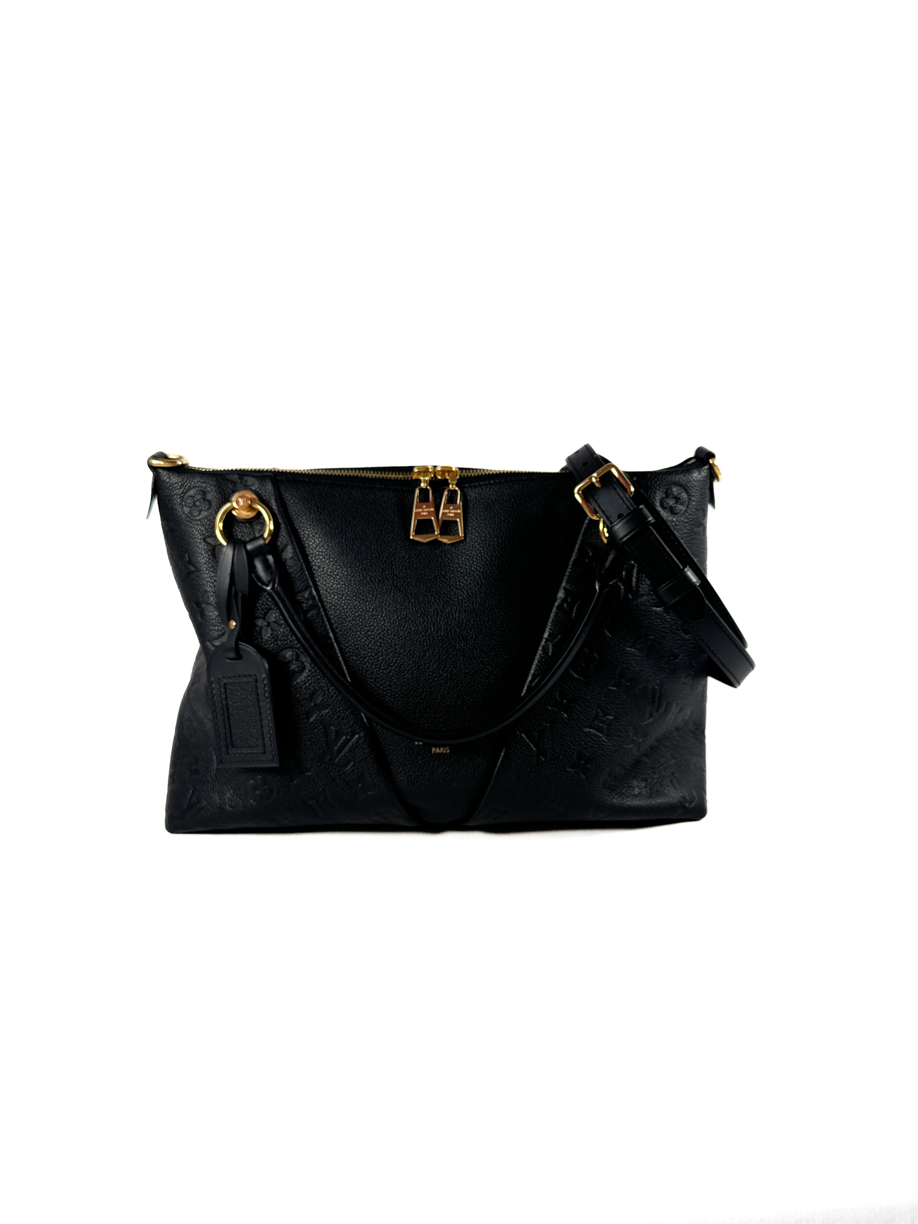 Louis Vuitton black Empreinte monogram V tote MM CA1129 retail $2990