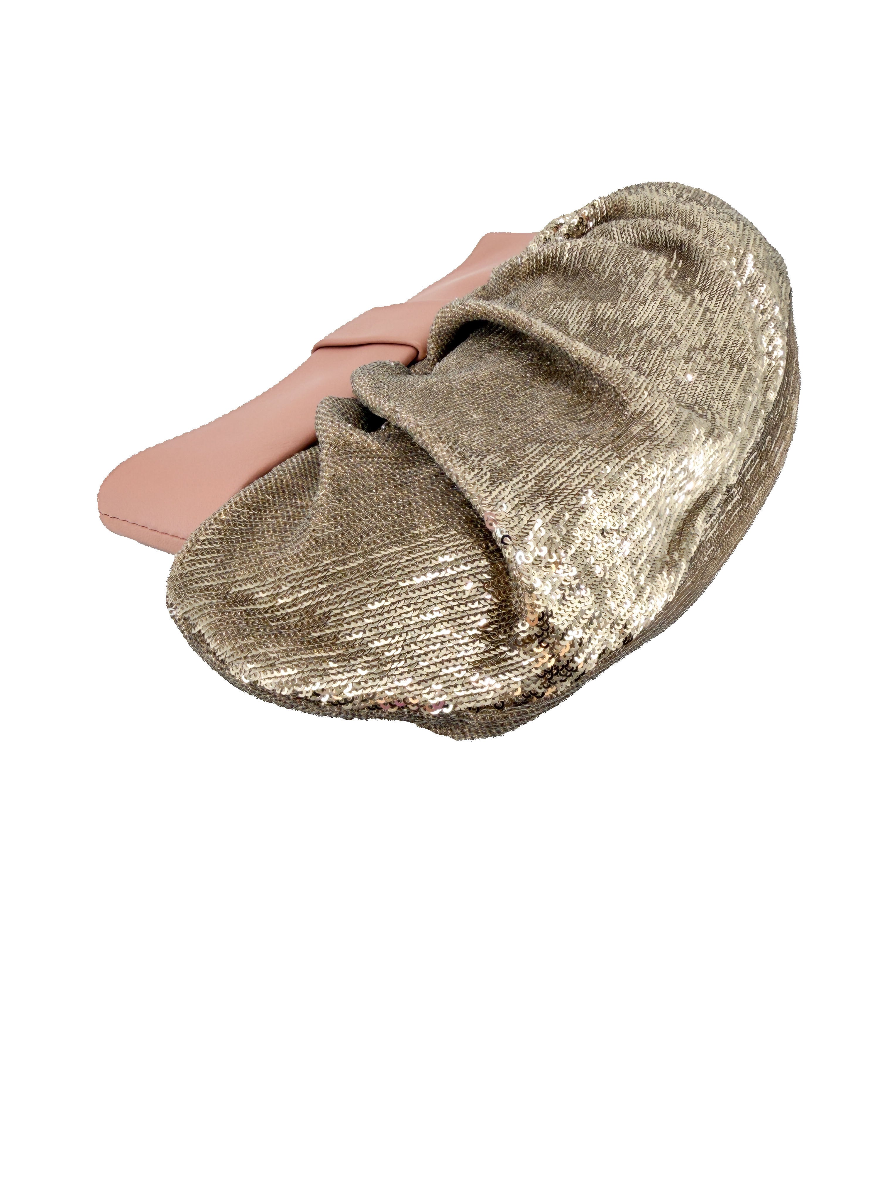 Valentino Red pink gold sequined clutch