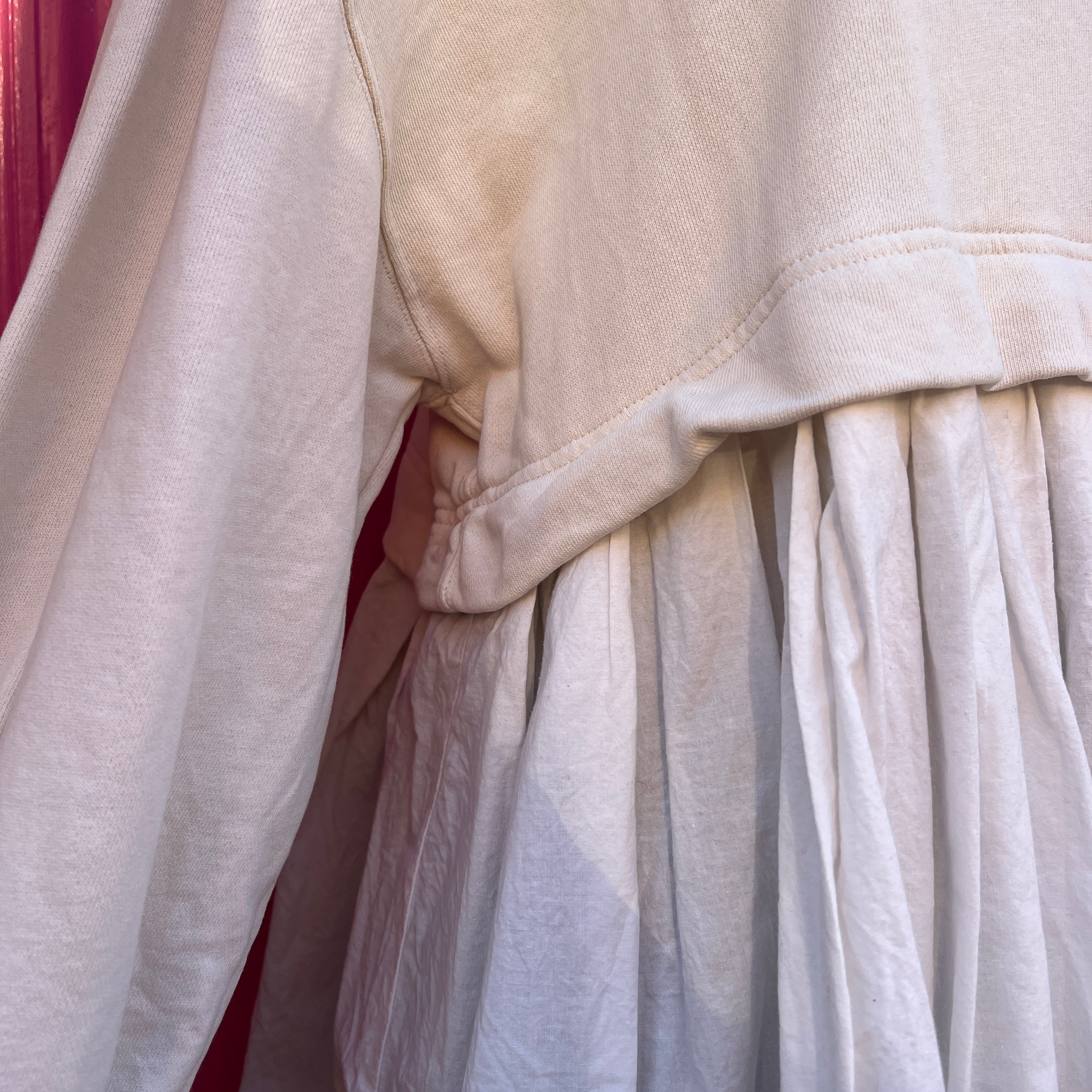 Free People cream faux layered sweatshirt size XS