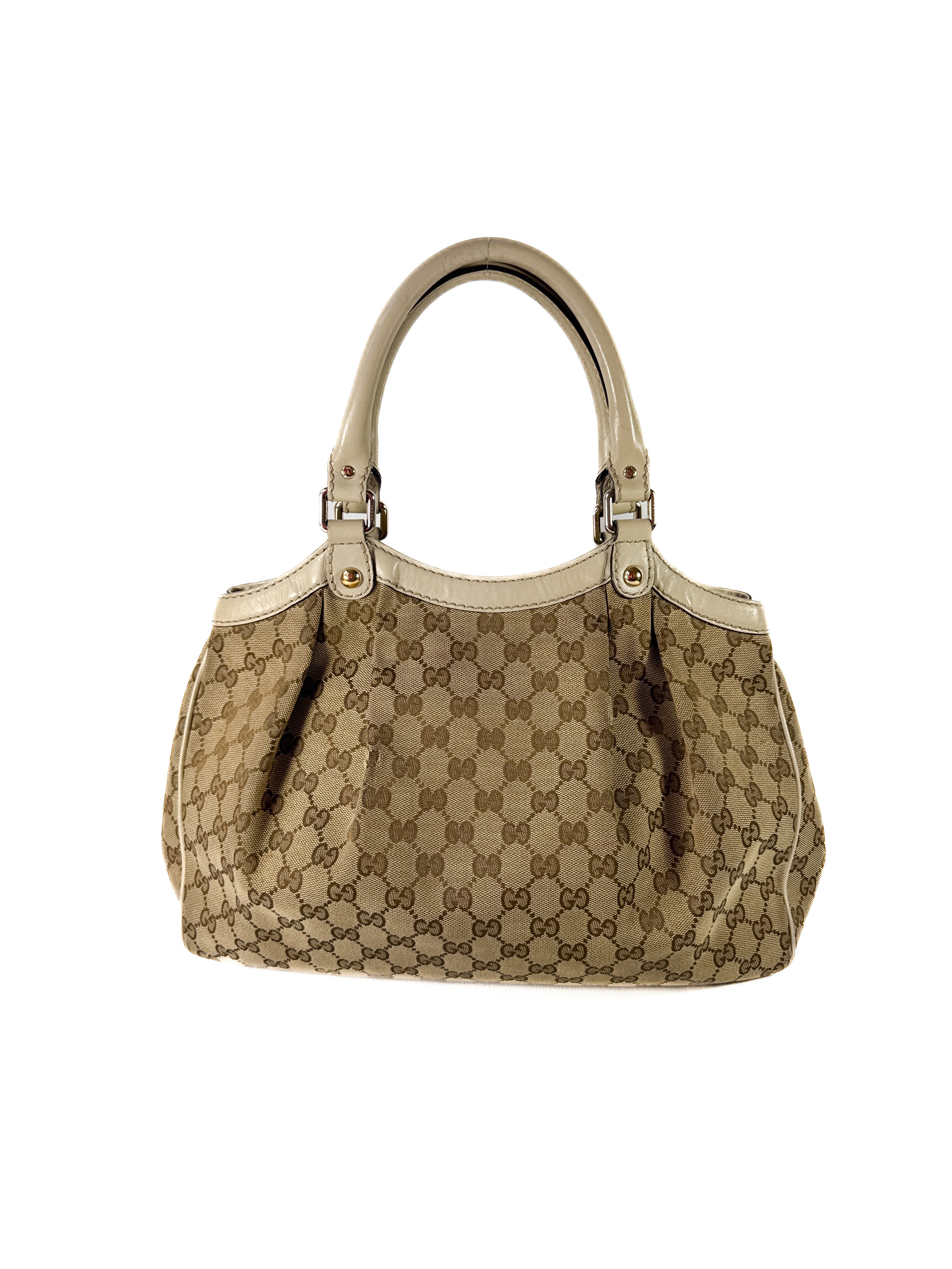 Gucci medium brown/white Sukey hobo shoulder bag 486628