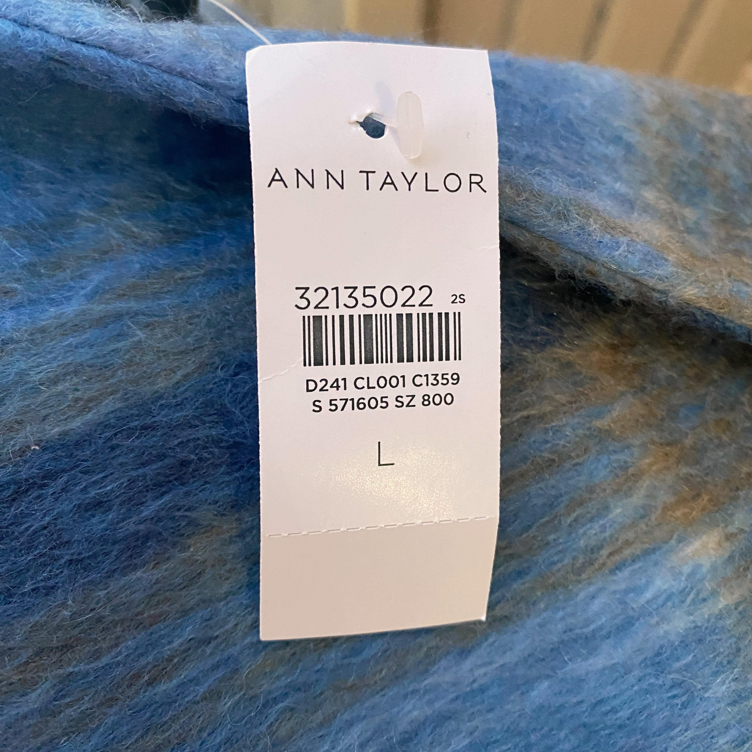 Ann Taylor blue jacket size L NWT