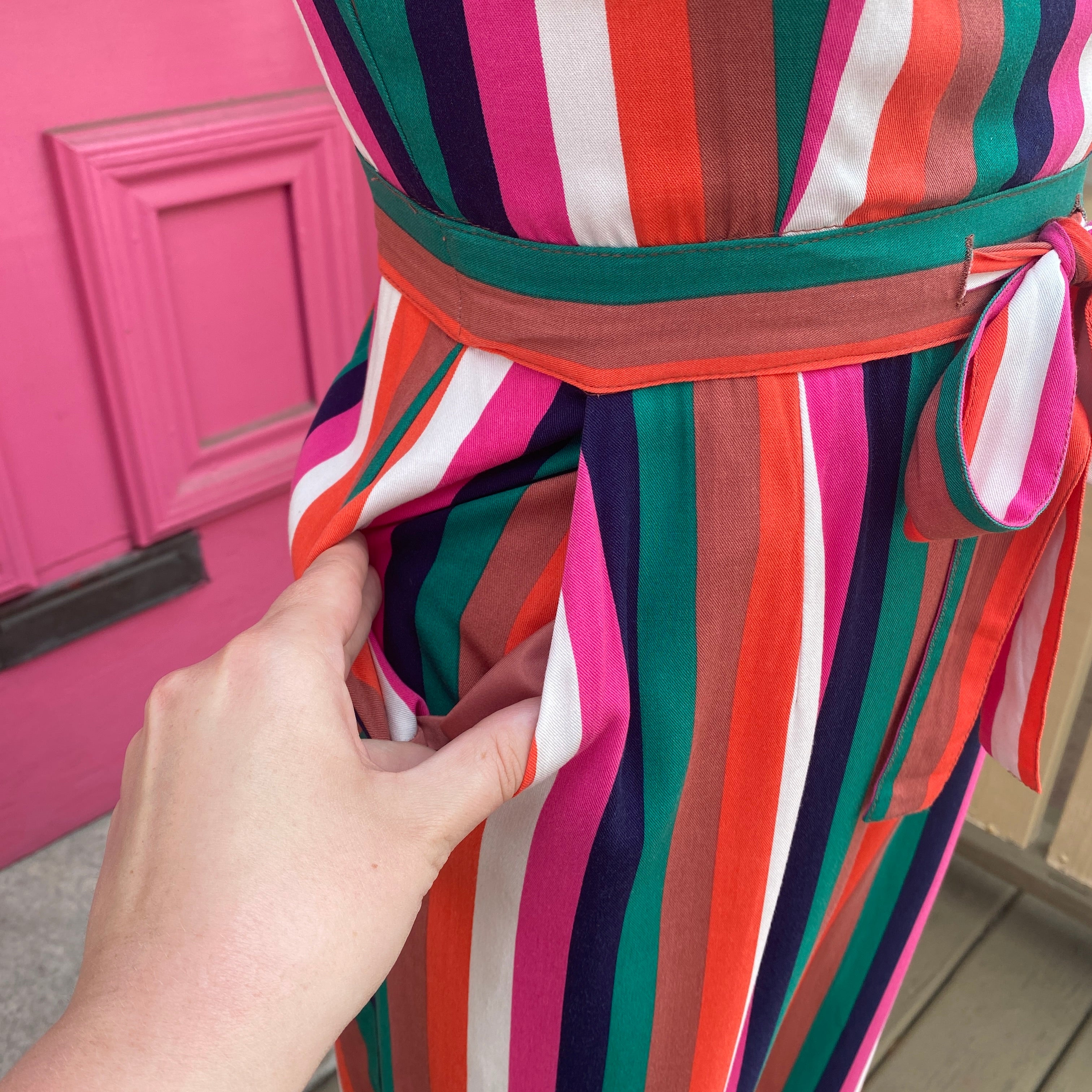 BB Dakota multi color striped jumpsuit size 2