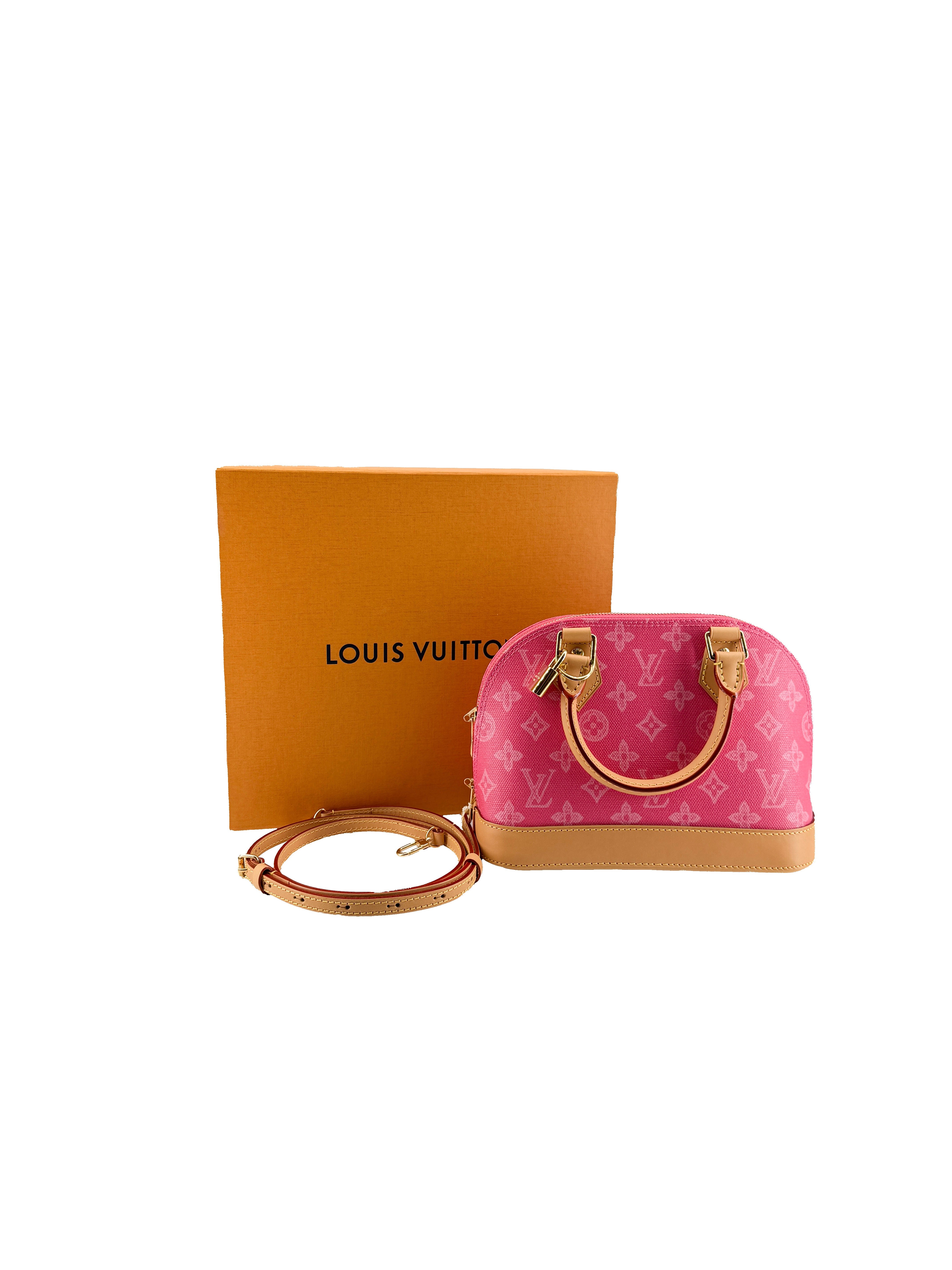 Louis Vuitton monogram Origine Alma BB rose ruban NFC