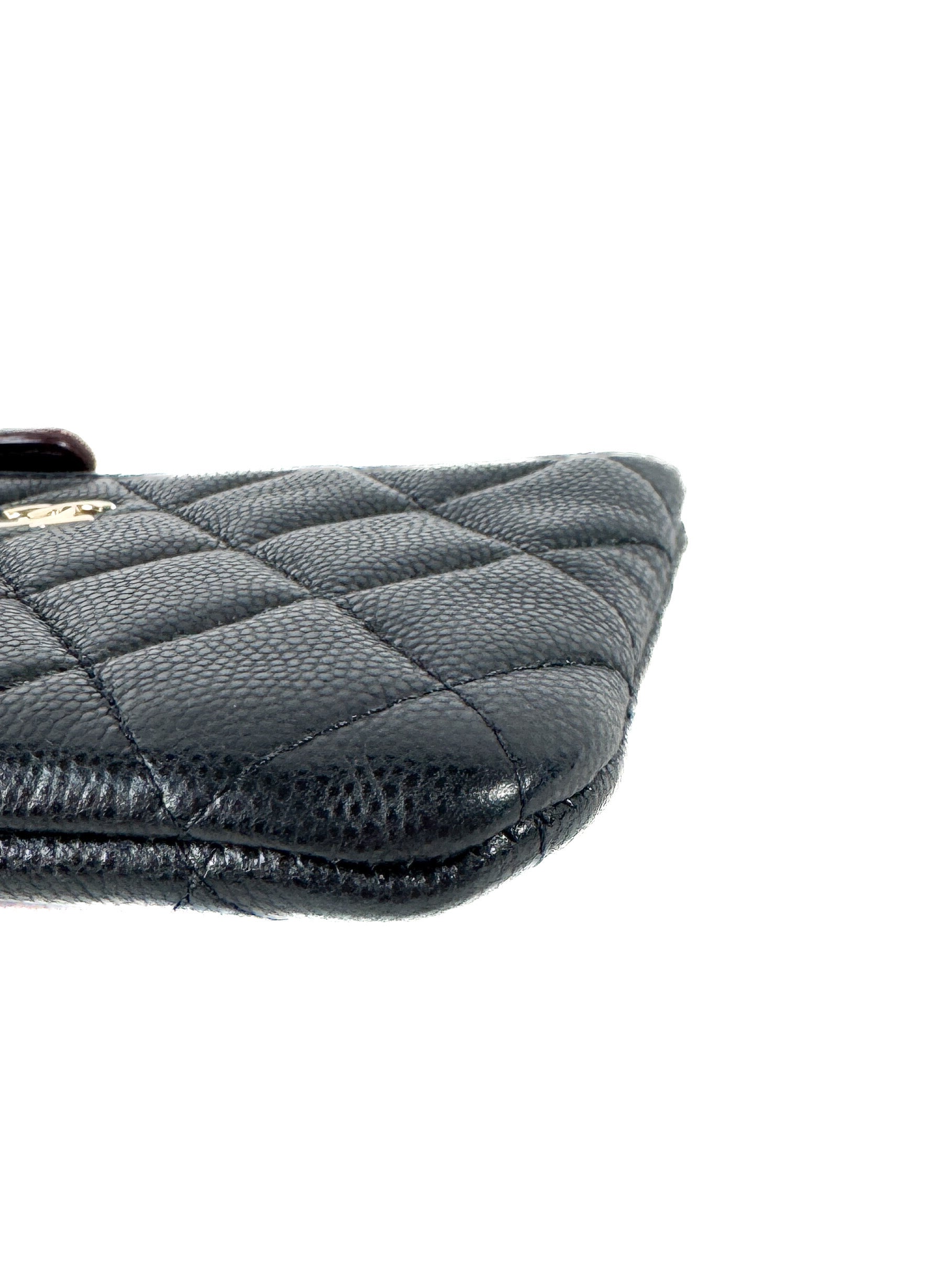 Chanel classic O case quilted caviar mini pouch 29396406