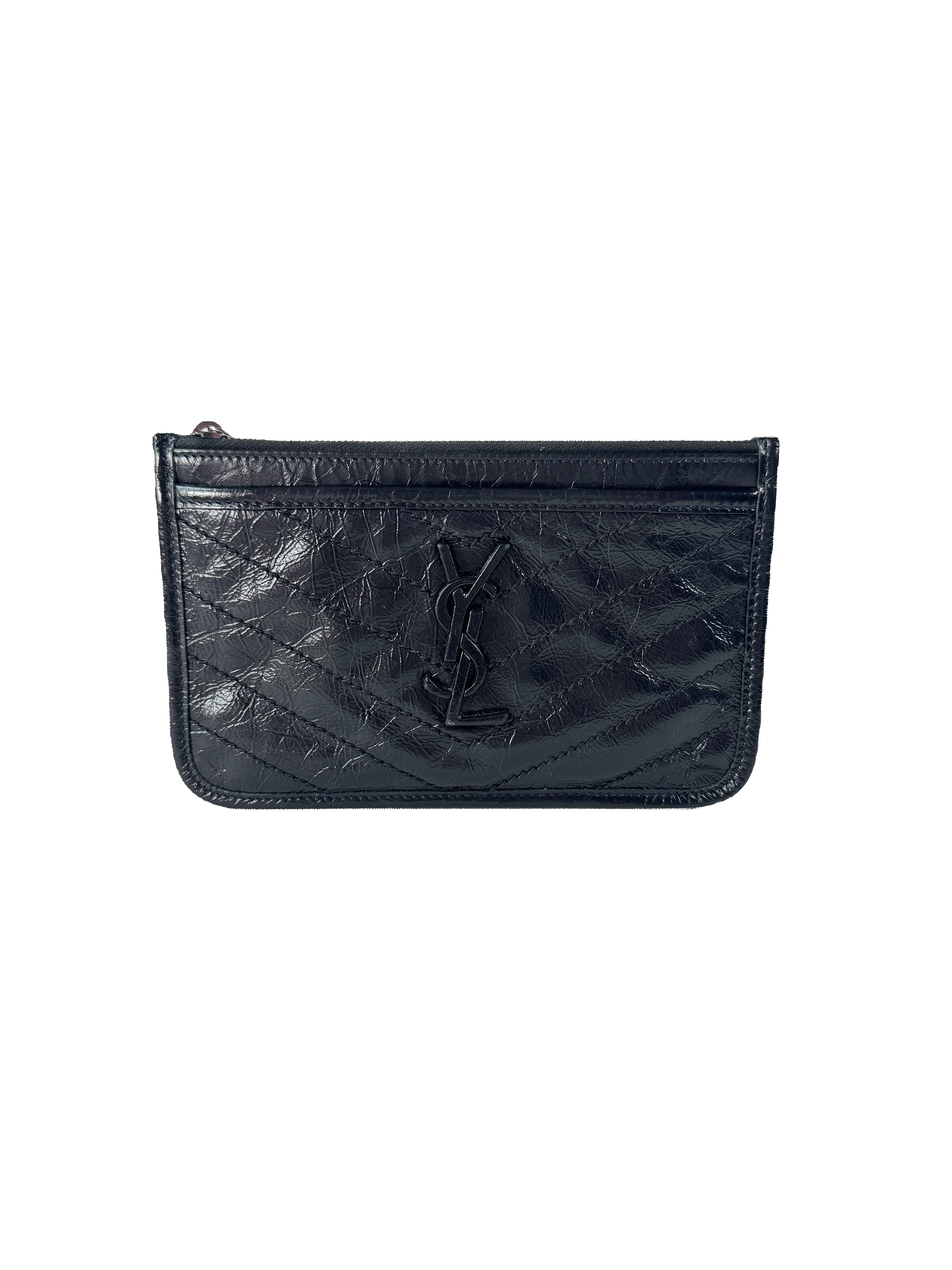 Saint Laurent black leather Nikki bill pouch GRS-583577-0417