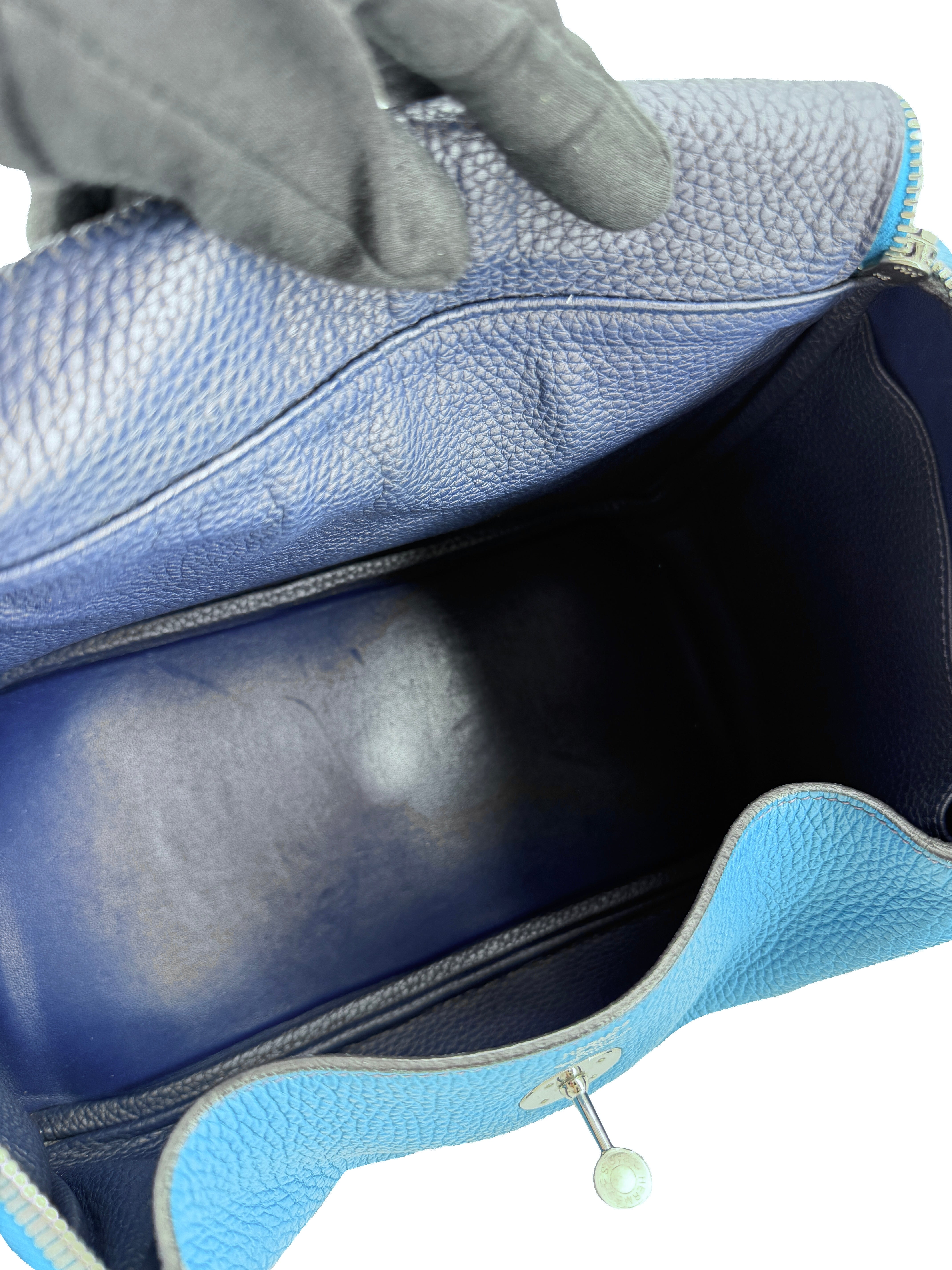 Hermès Lindy 30 Blue Izmir/Bleu Saphir Clemence square Q