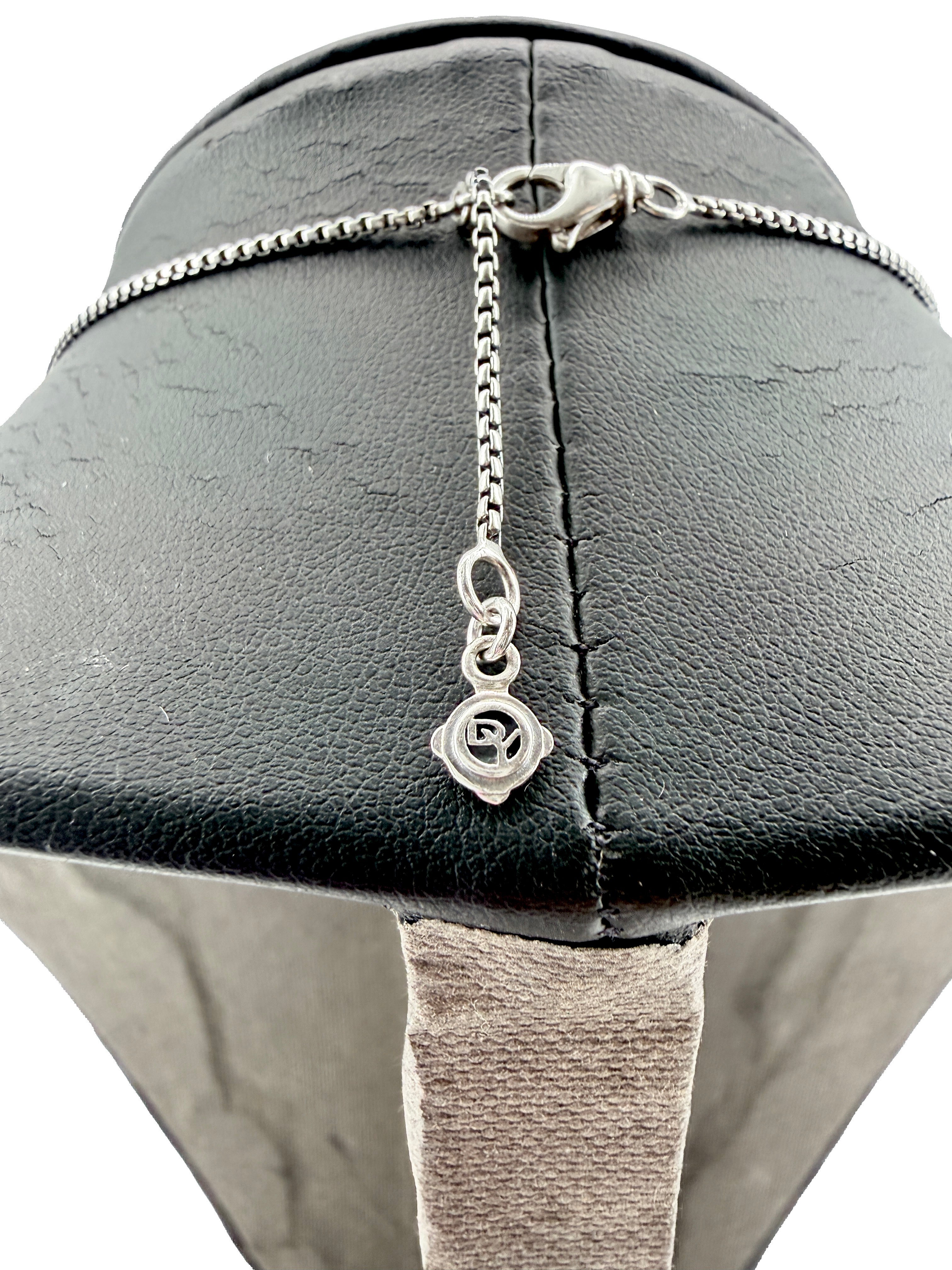 David Yurman sterling silver diamond Stax Rondelle pendant necklace *as is*