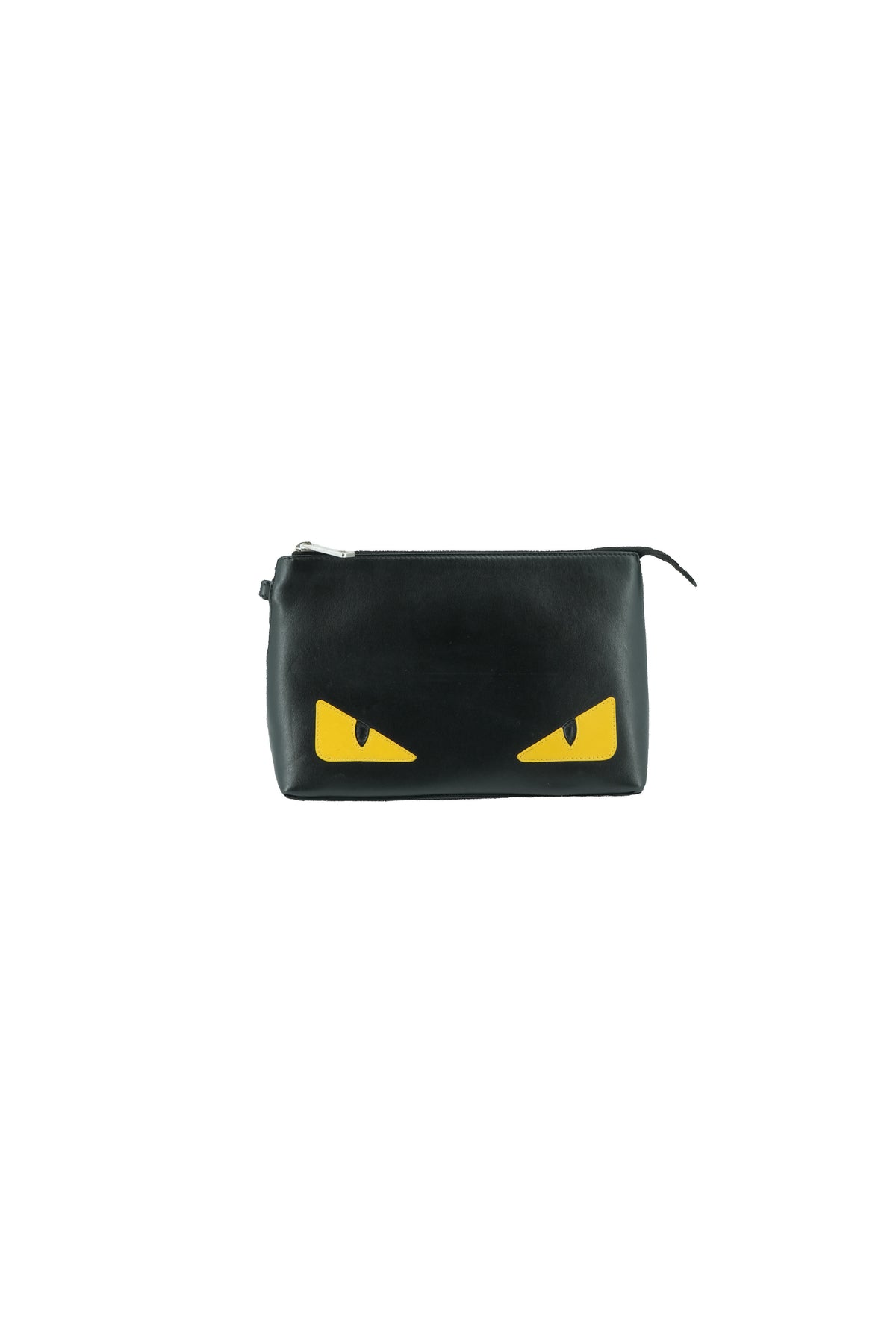 Fendi black Monster eyes pouch clutch 0059