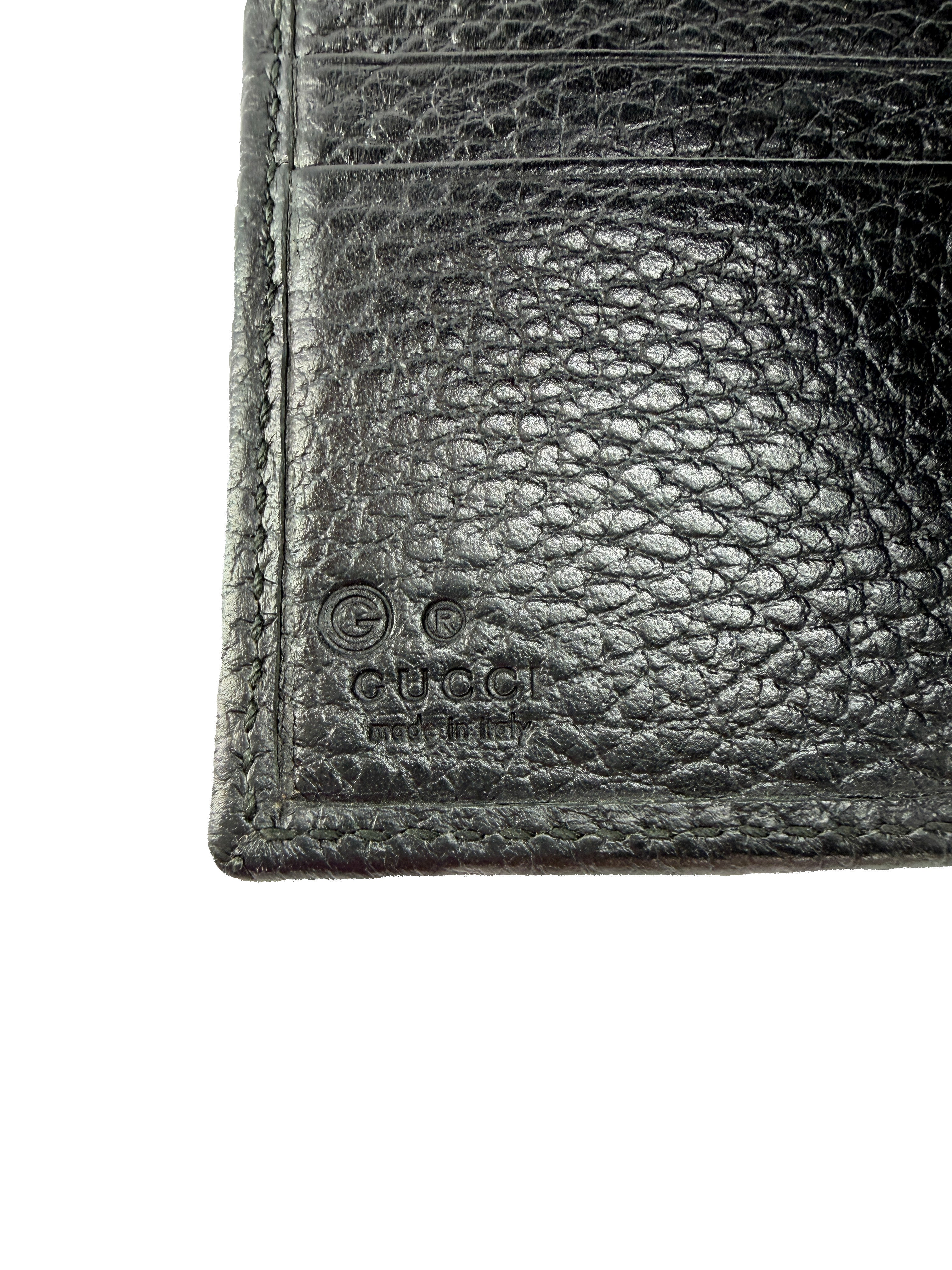 Gucci black leather GG compact wallet 615525-2149