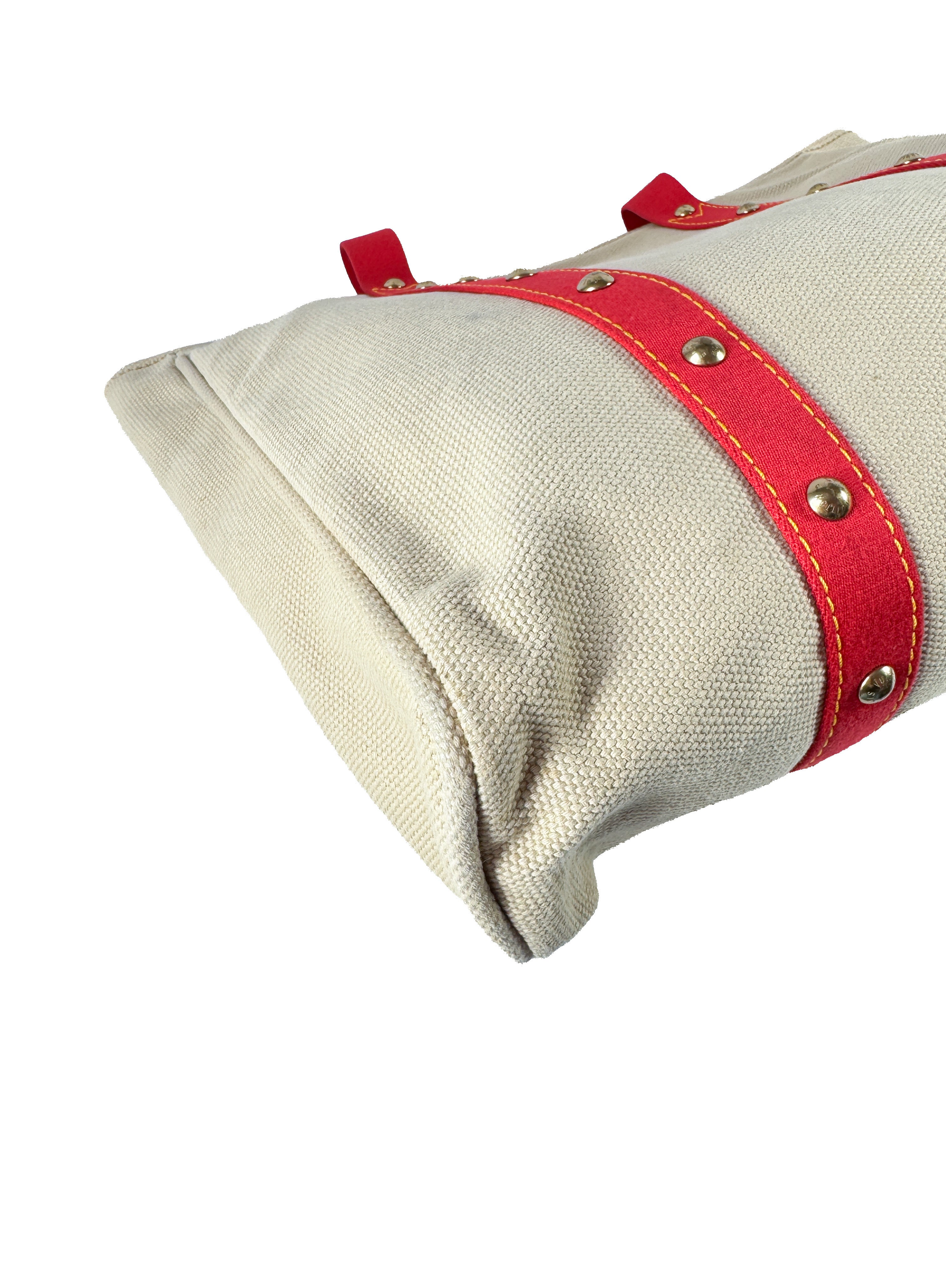 Louis Vuitton cream/red Antigua Cabas GM tote SP0045