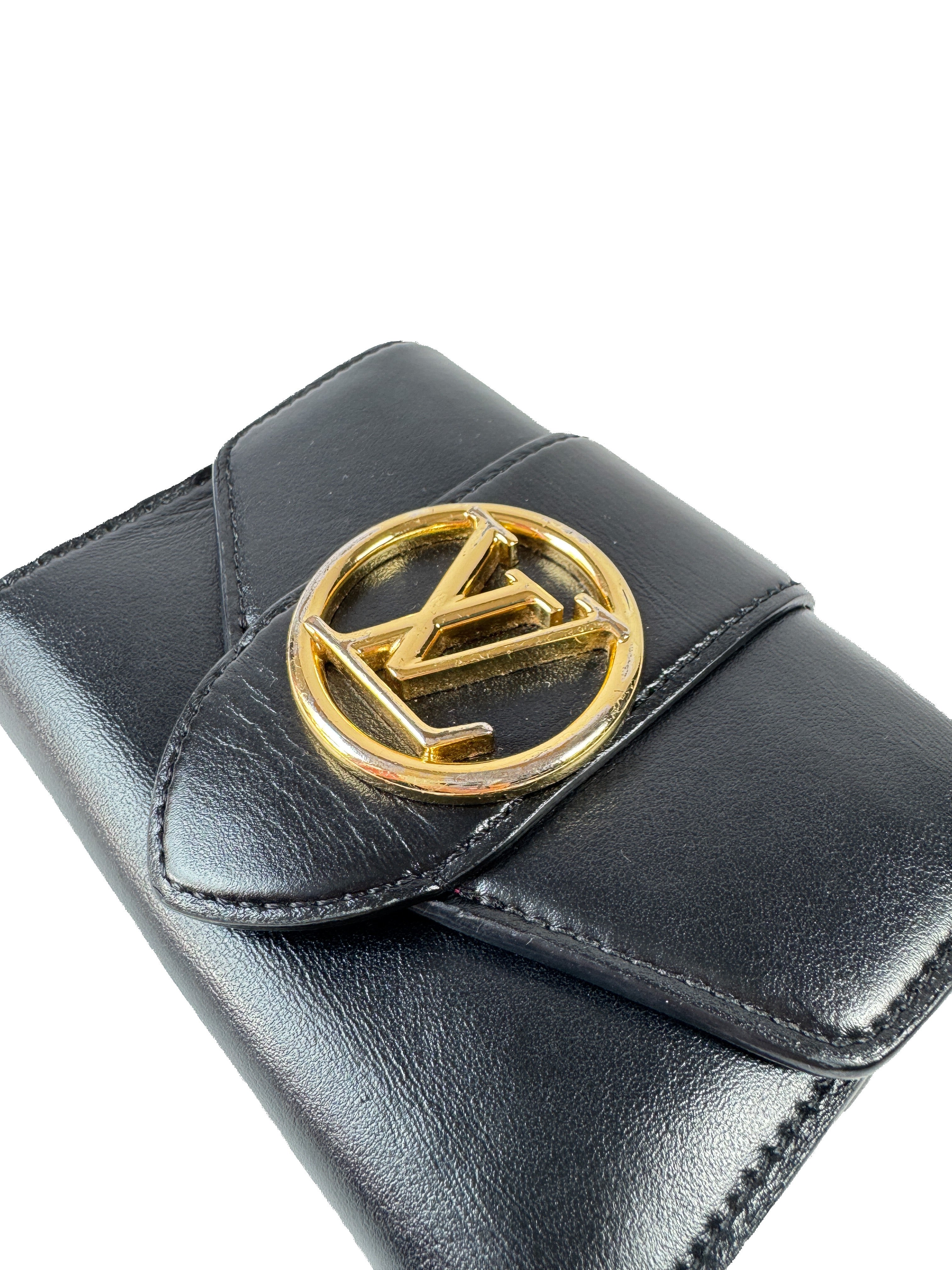 Louis Vuitton black Pont 9 compact wallet TH4250