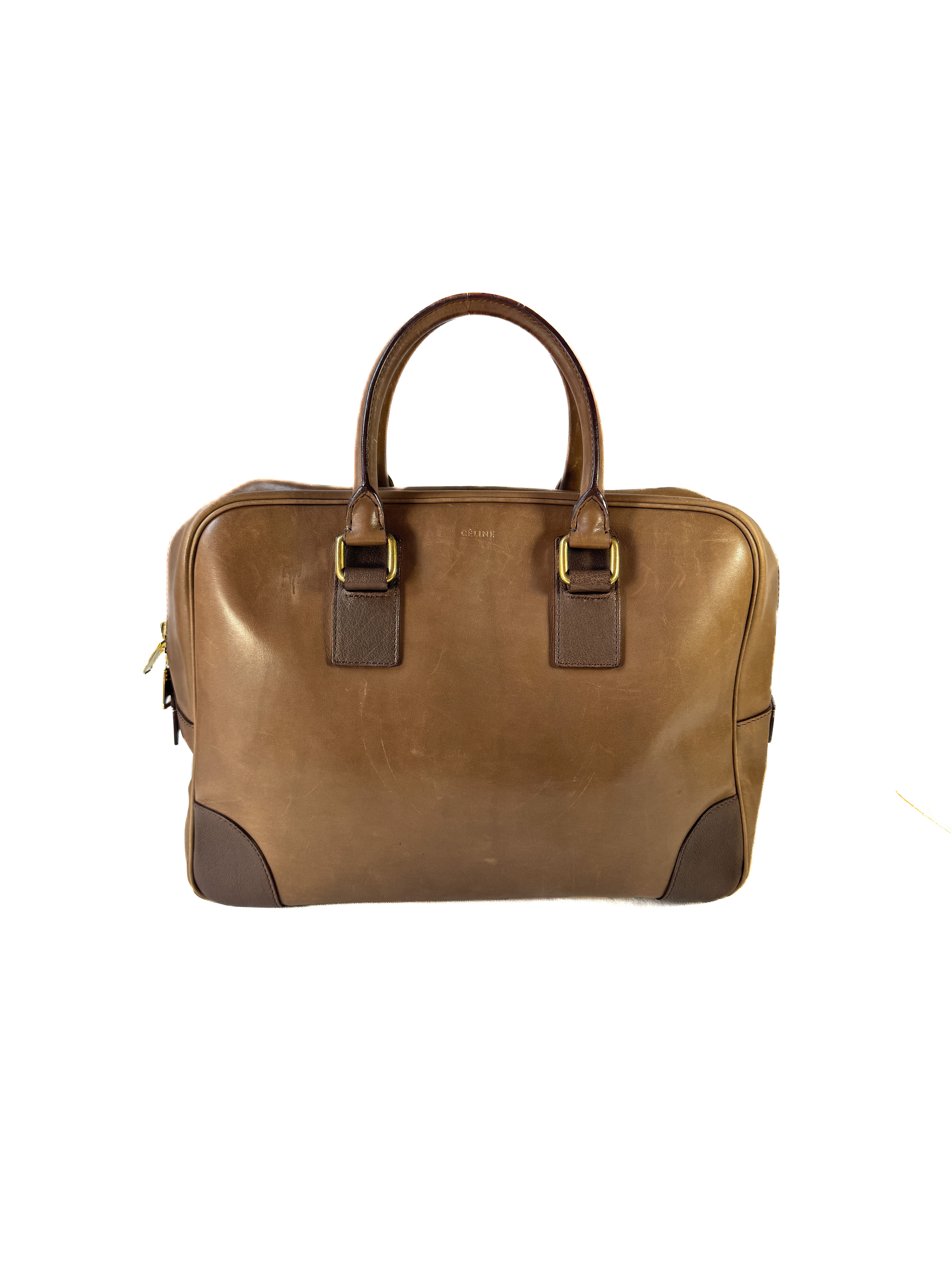 Celine 2 tone brown leather bag WPA0140