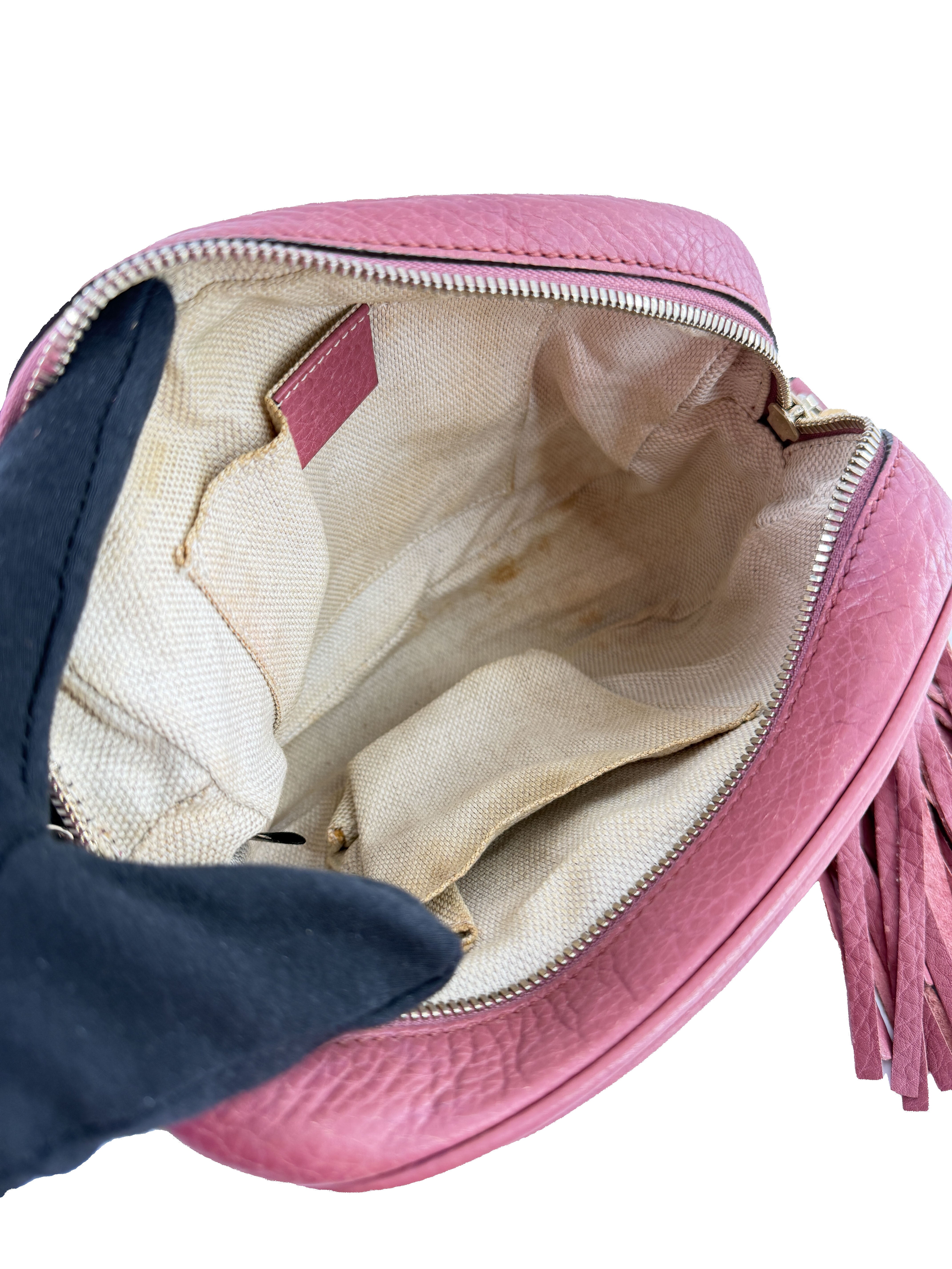 Gucci pink leather Soho Disco crossbody 308364 498879