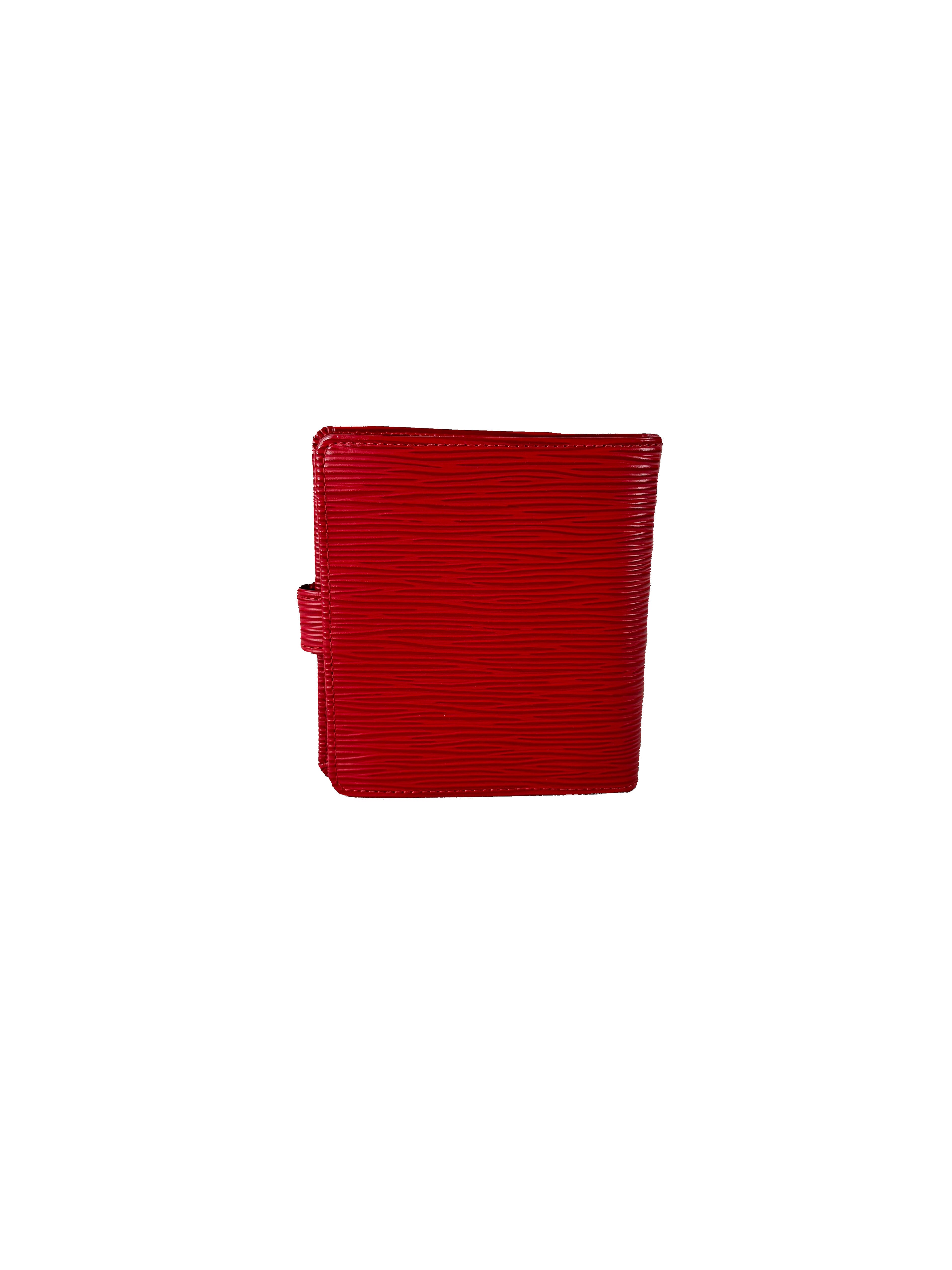 Louis Vuitton red epi leather vintage wallet MI0043