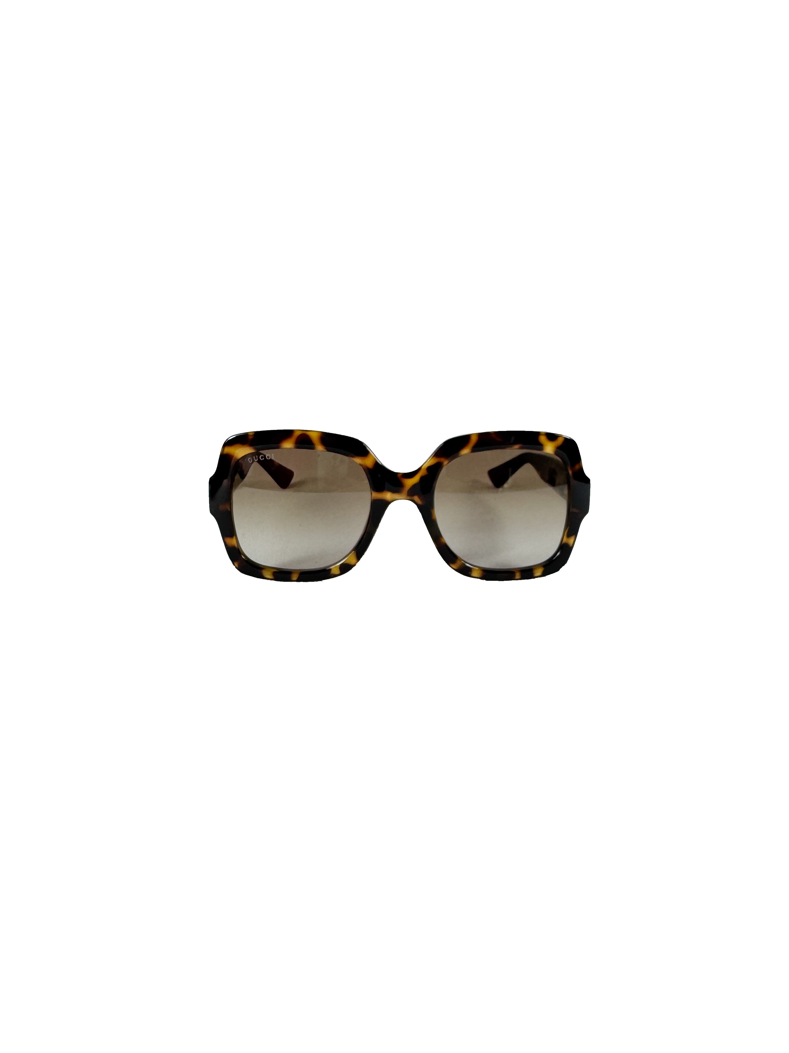 Gucci brown tortoise square sunglasses GG1337S CASE