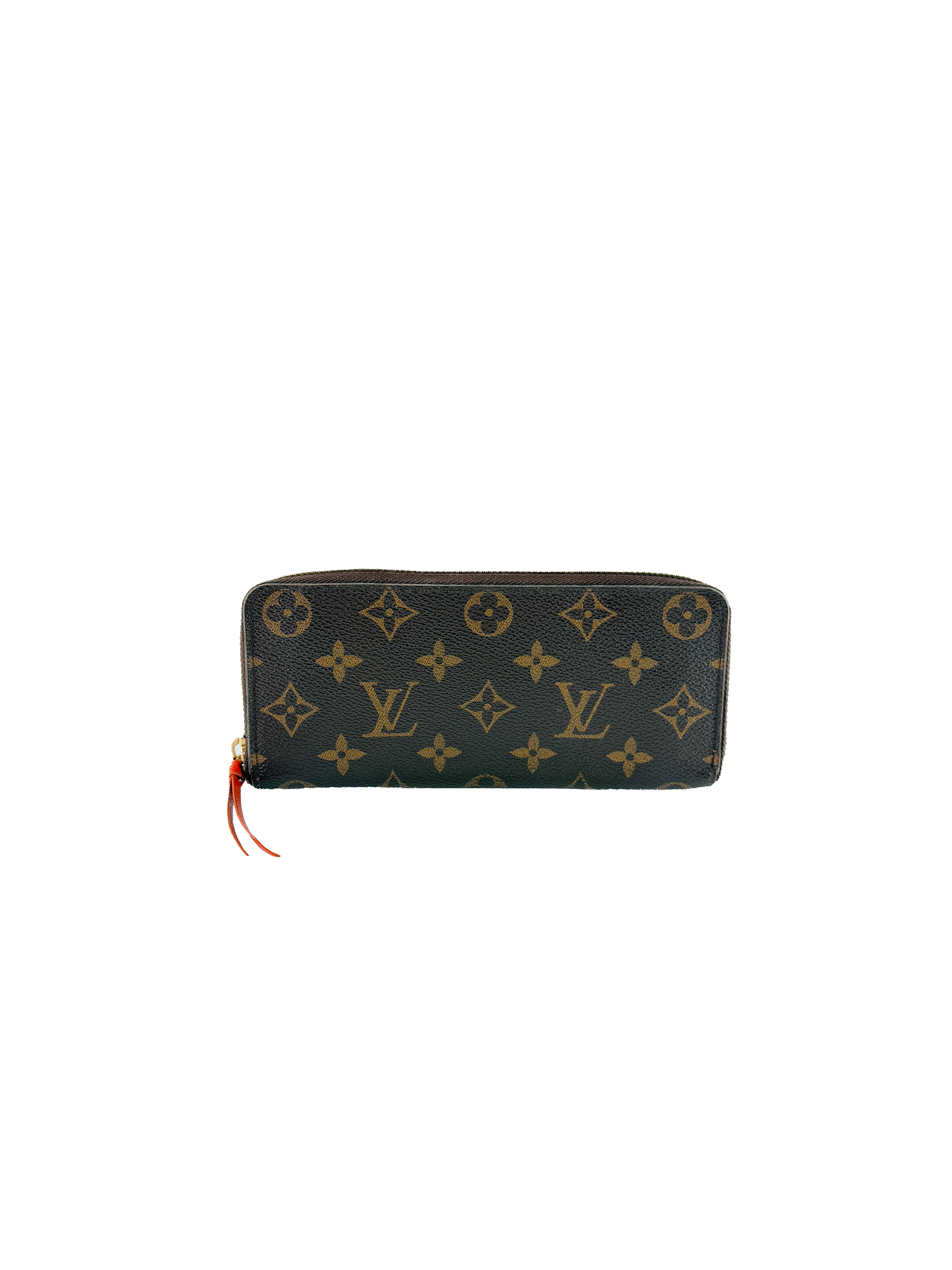 Louis Vuitton monogram Clemence wallet orange MI1125