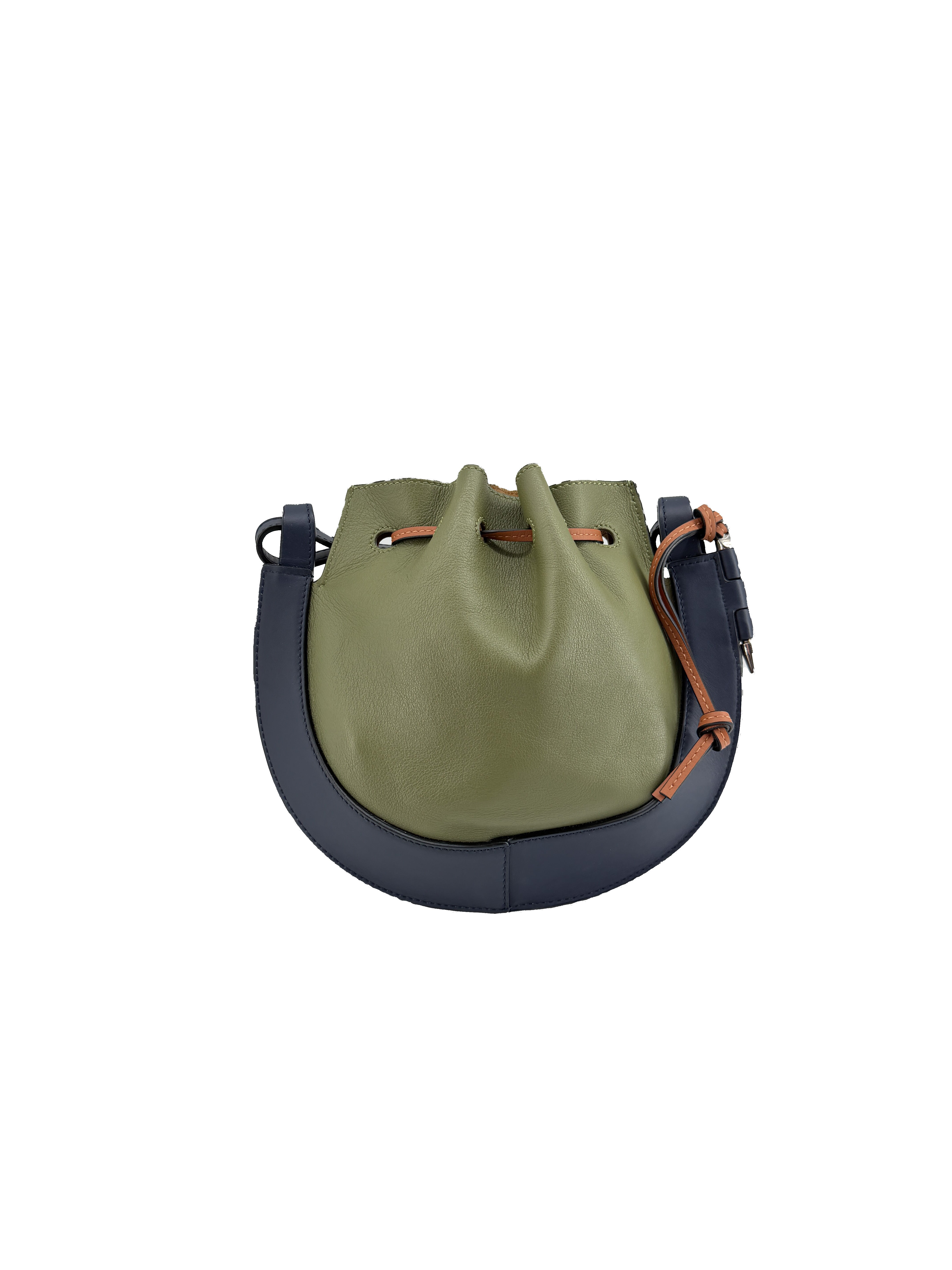 Loewe blue, green colorblock Horseshoe bag 062011
