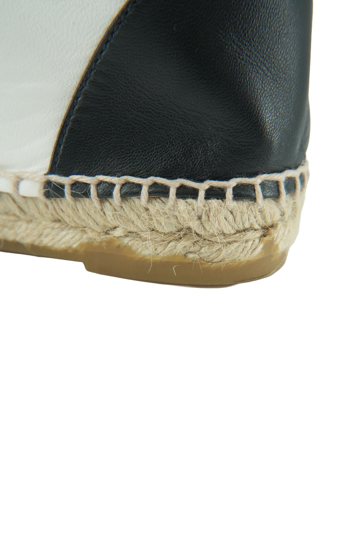Chanel black white leather high top esapdrilles size 39 BOX