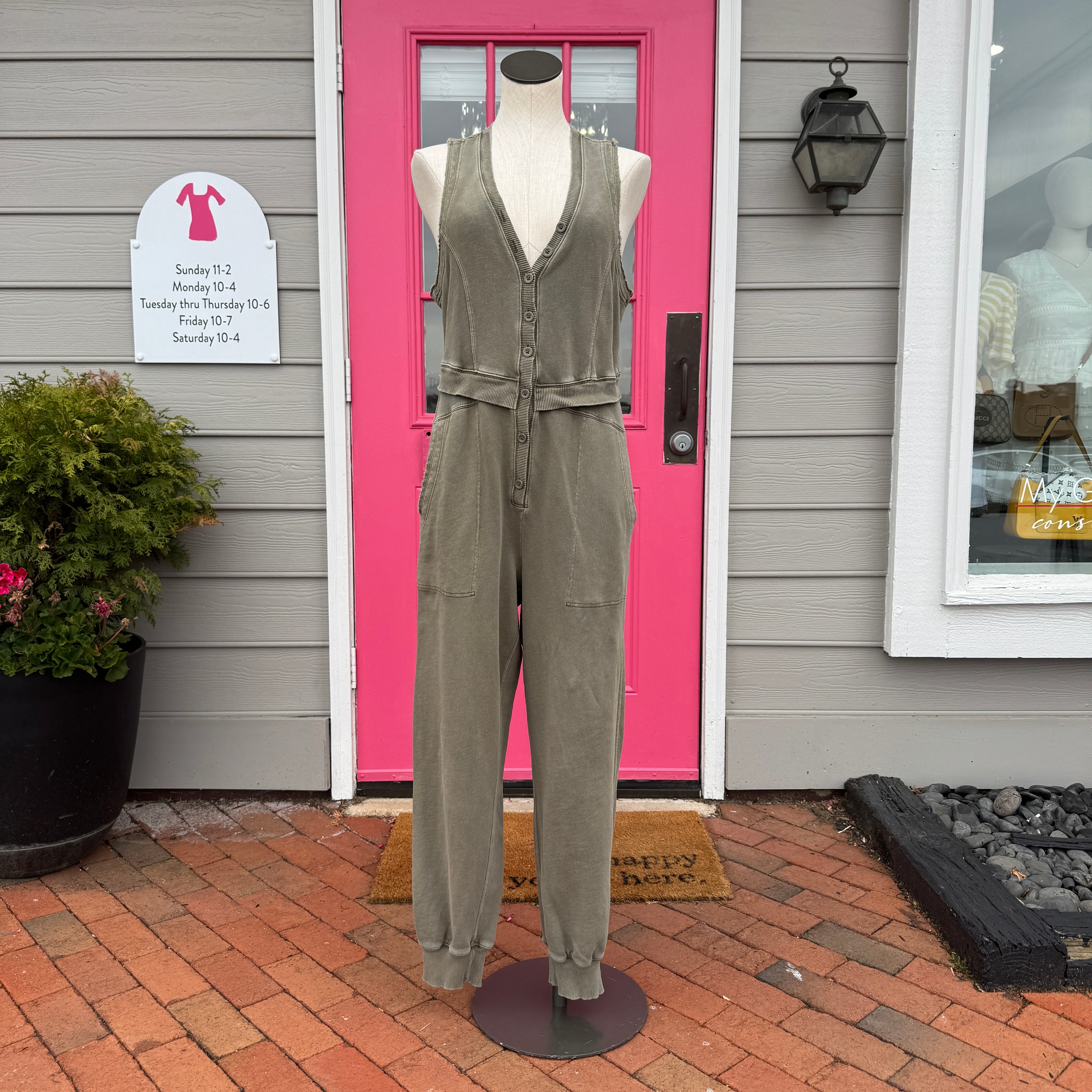 Daily Practice olive green jumpsuit size M