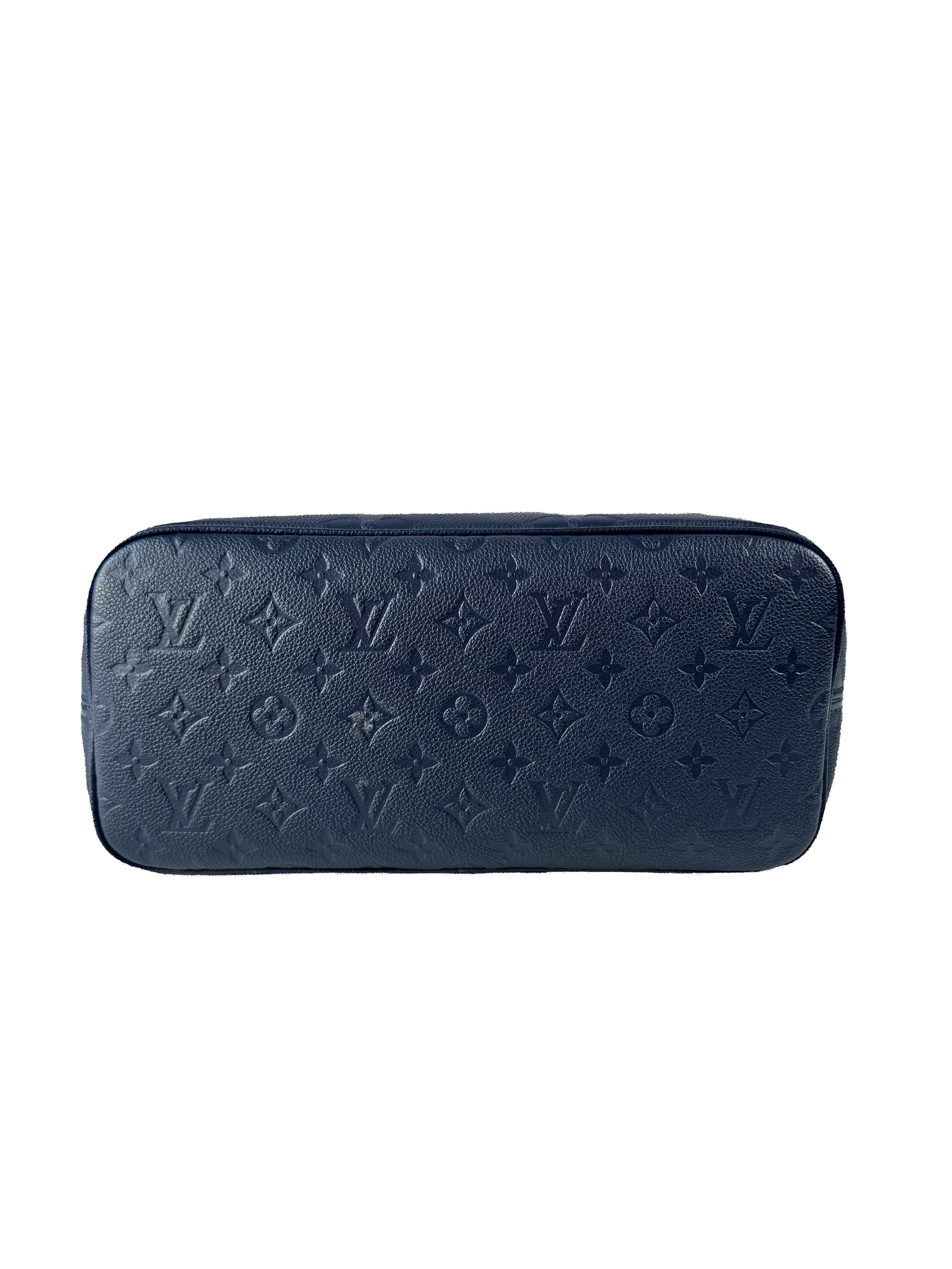 Louis Vuitton navy giant monogram empreinte Neverfull MM (NFC)