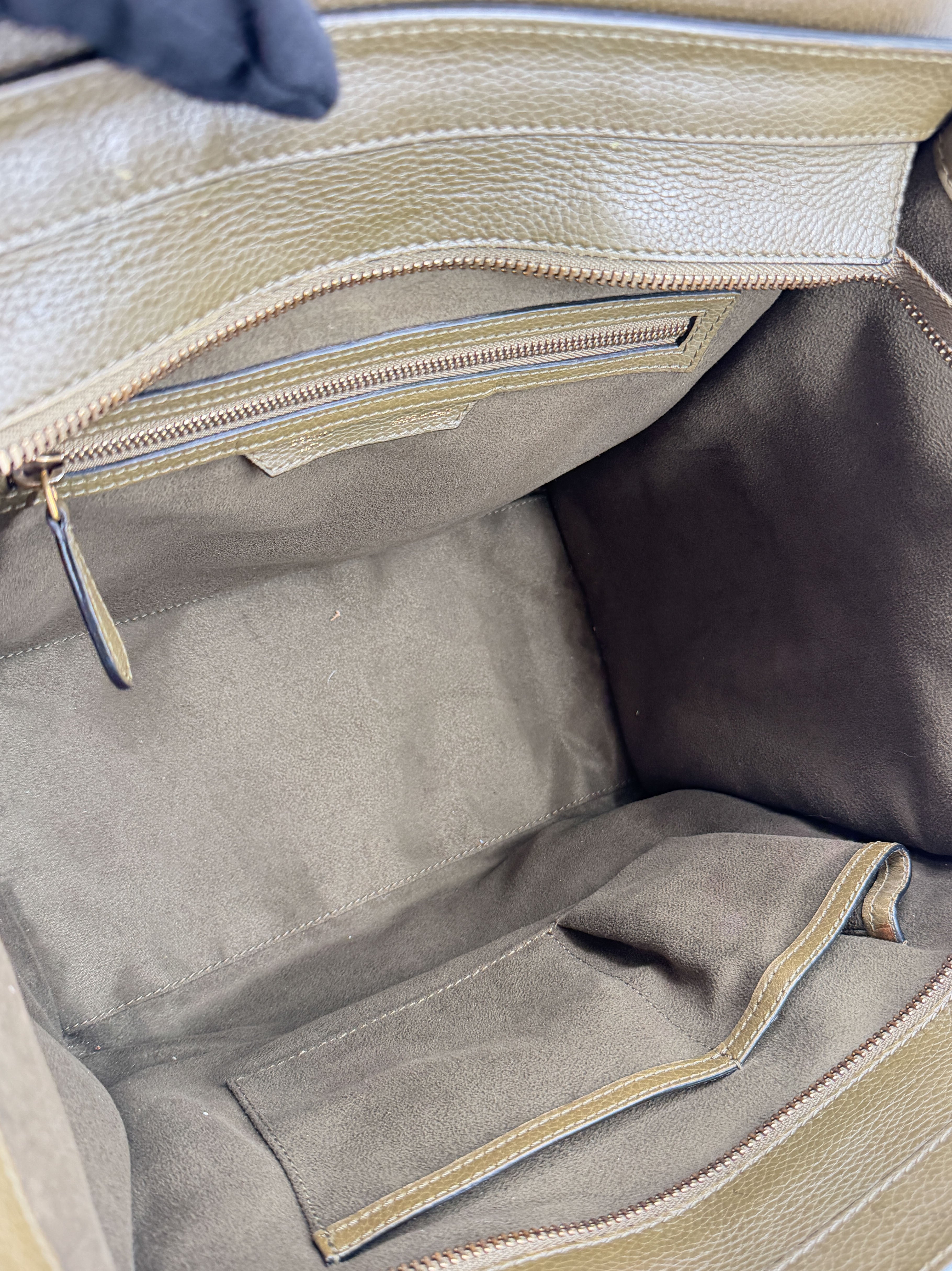 Celine olive leather mini luggage tote S-PA-1121