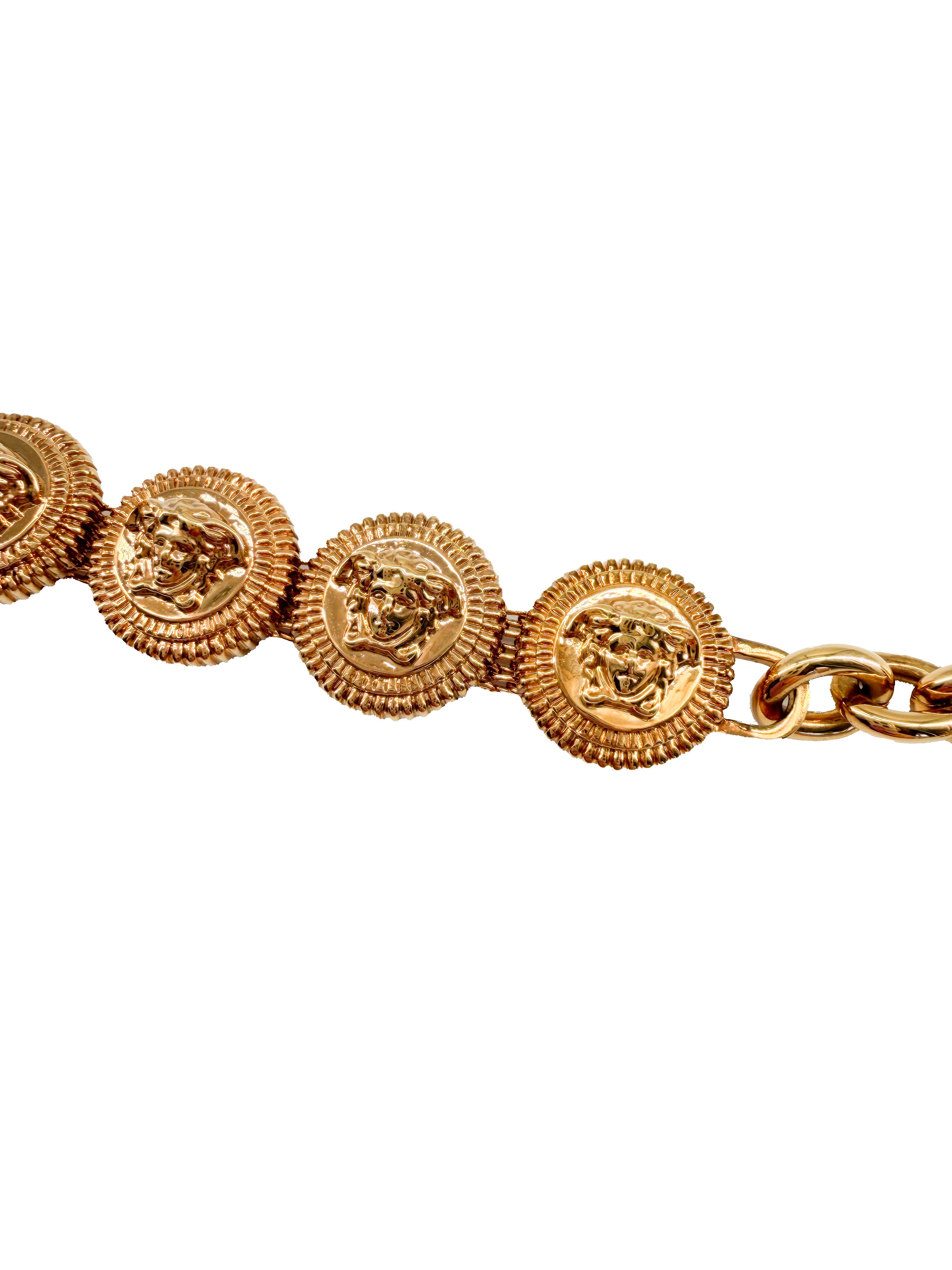 Versace gold tone Medusa Medallion bracelet
