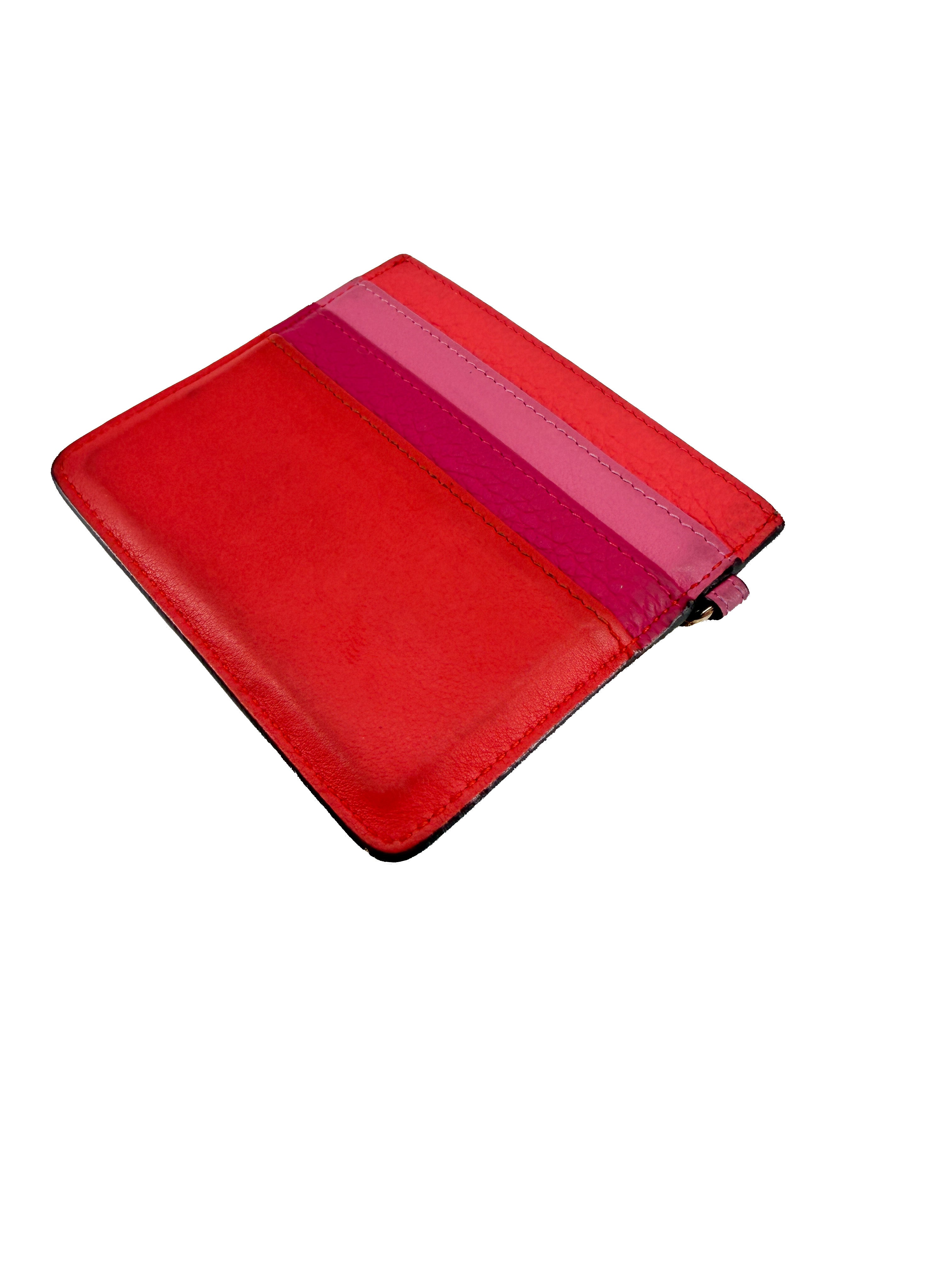 Christian Dior Lady Dior pink and orange card holder 26-MA-1114