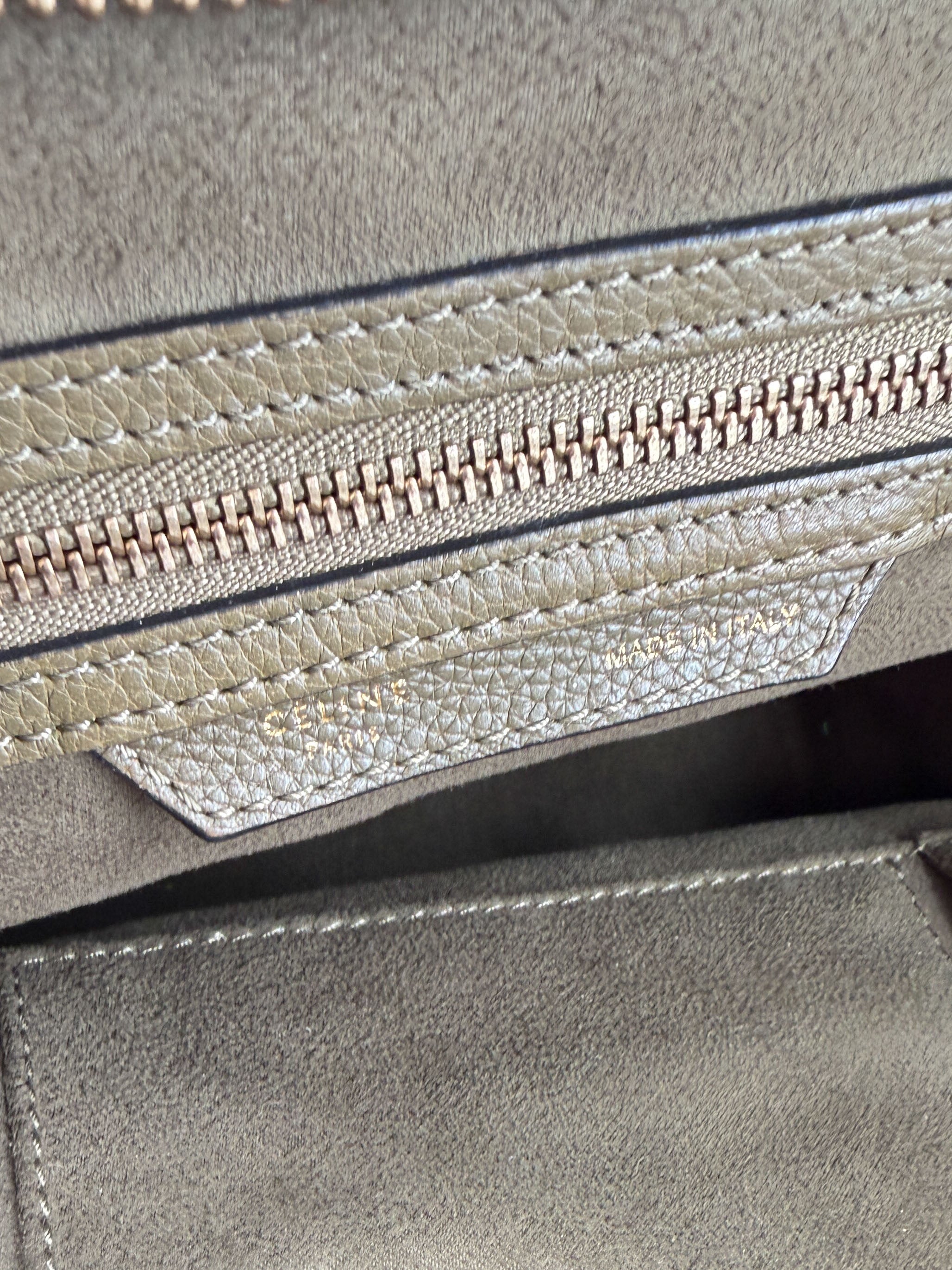 Celine olive leather mini luggage tote S-PA-1121