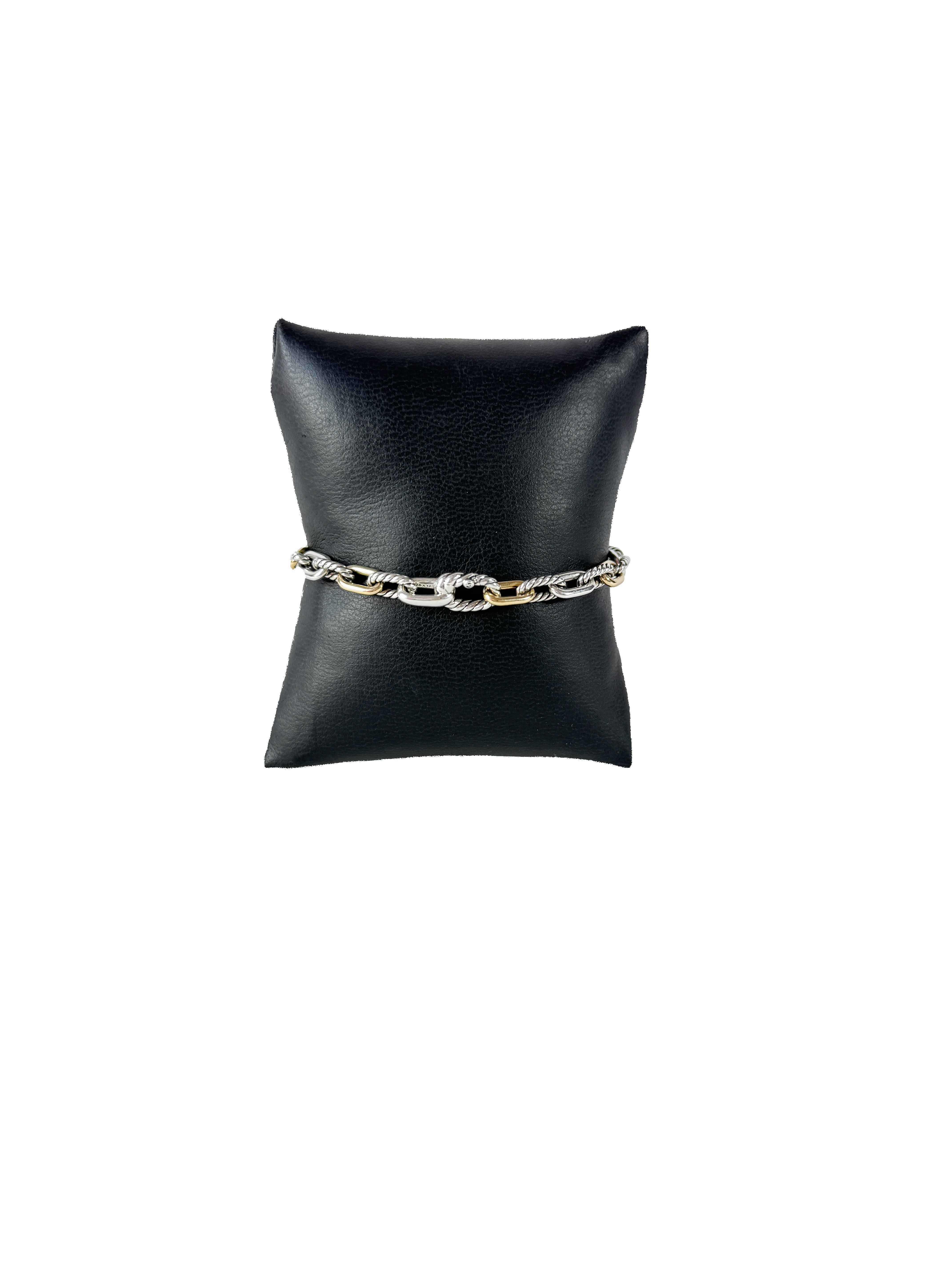 David Yurman sterling silver and 18k gold Madison chain bracelet
