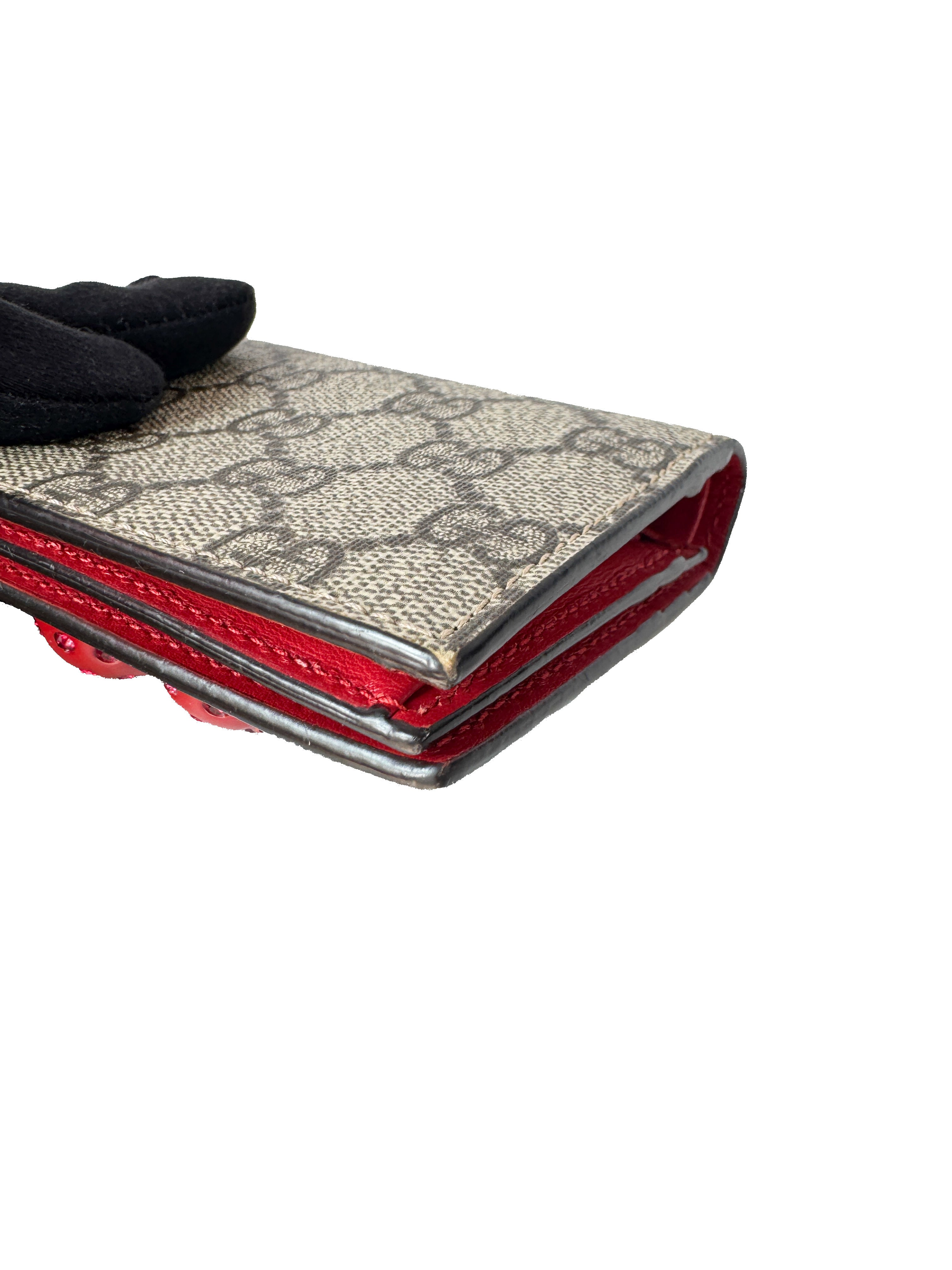 Gucci GG Supreme signature cherry cardholder wallet 4760501147