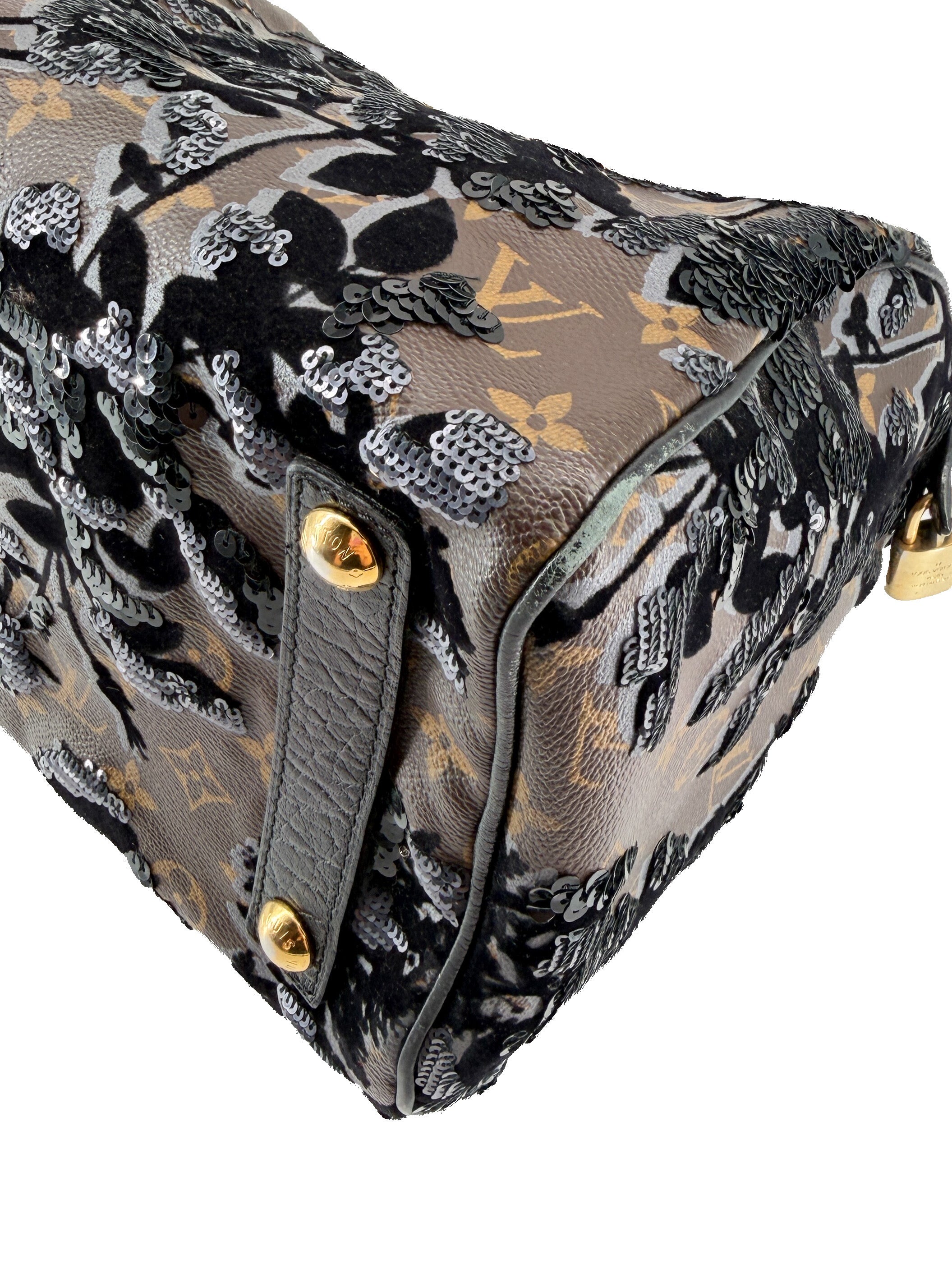 Louis Vuitton Speedy Handbag Fleur De Jais Monogram Canvas 30 TR4110