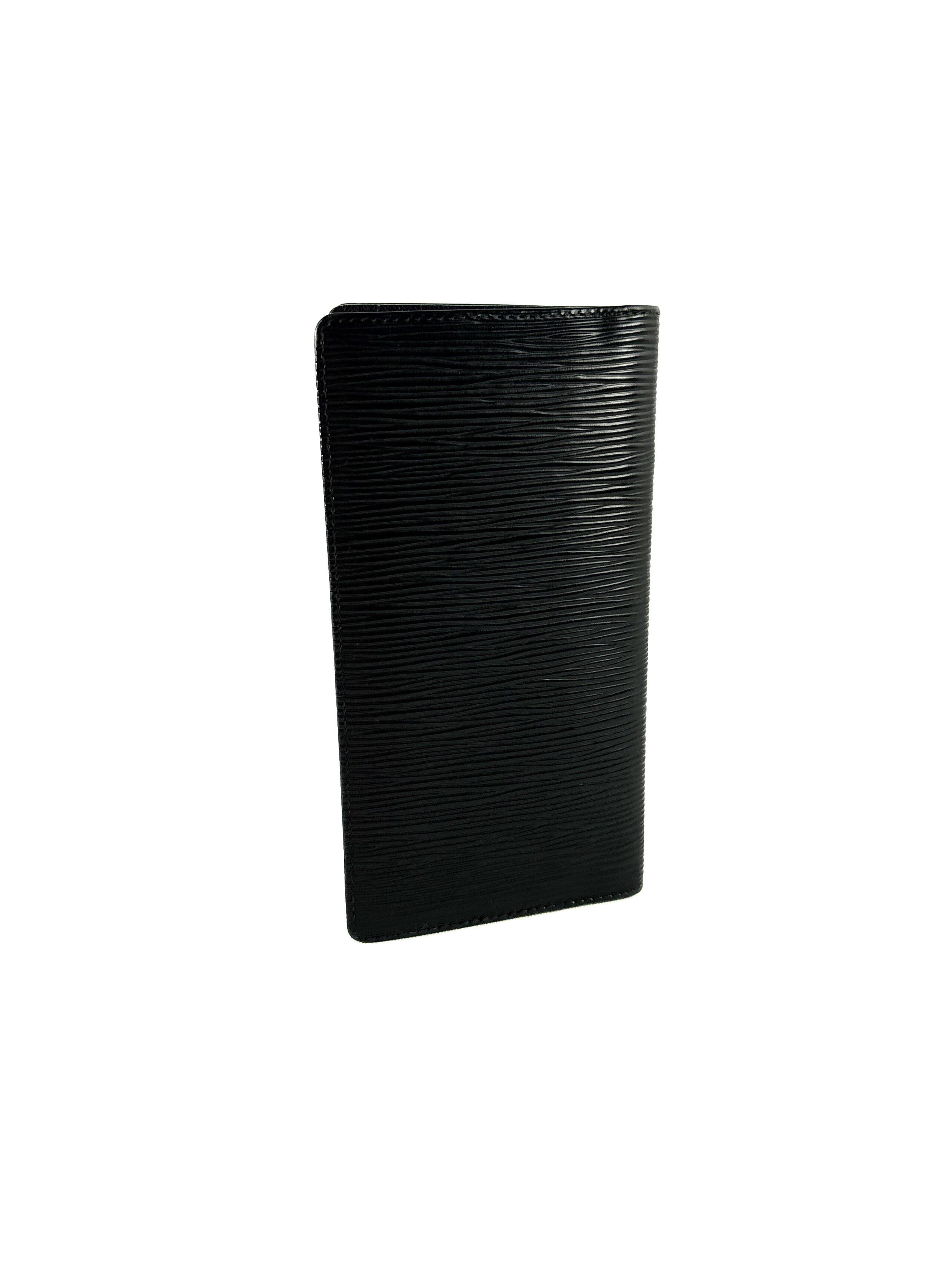 Louis Vuitton black Epi brazza slim wallet CA0041