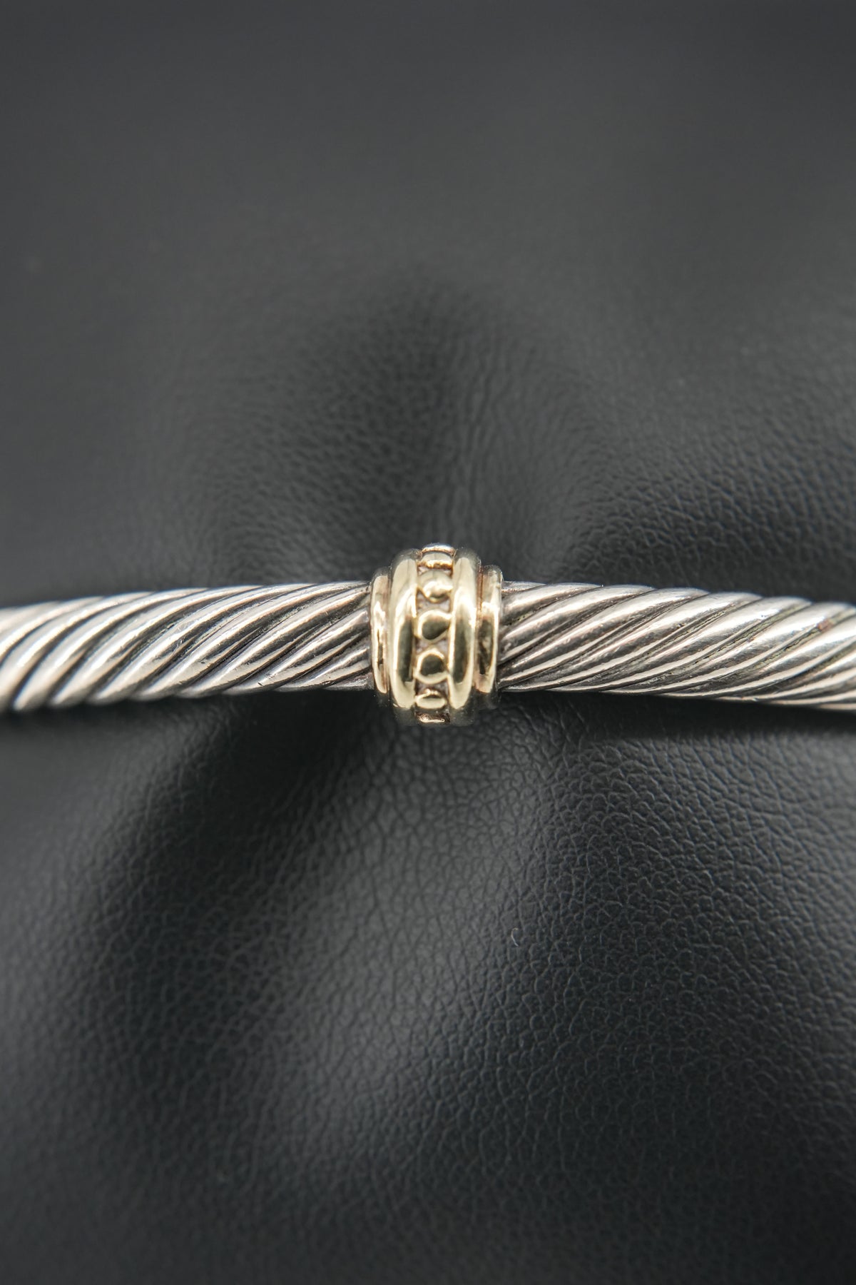 David Yurman sterling silver, yellow gold station cuff
