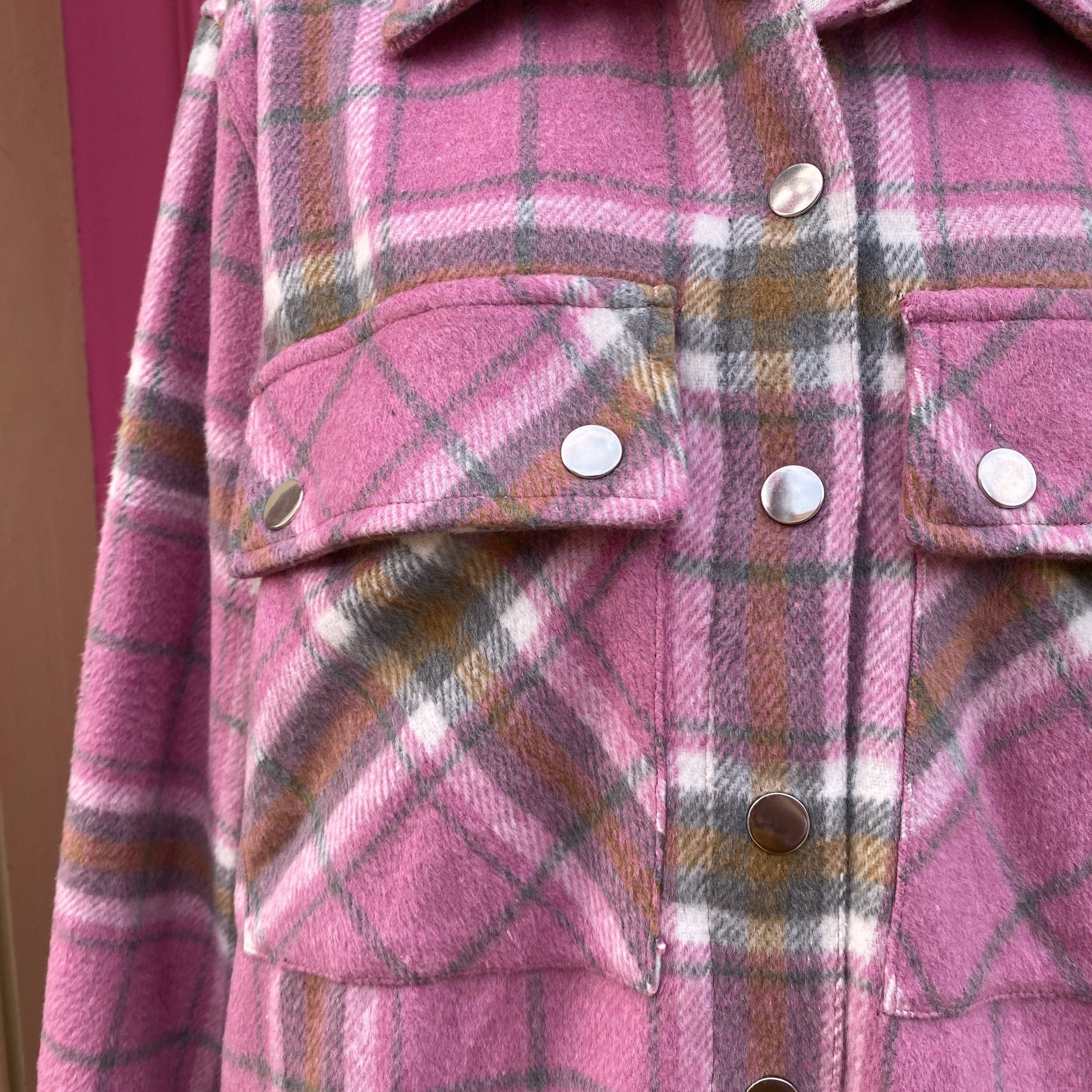 Better Be purple plaid lightweight jacket size L