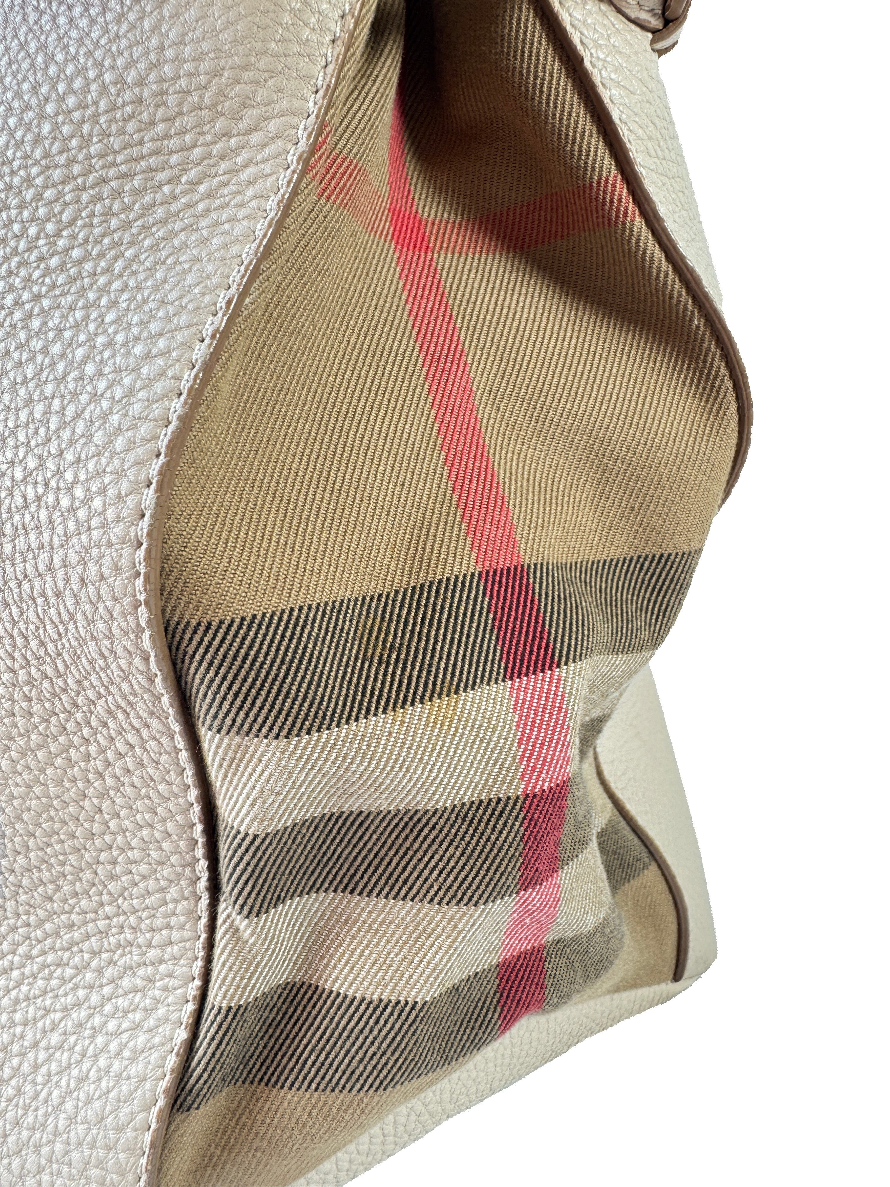 Burberry beige Nova Check Banner satchel