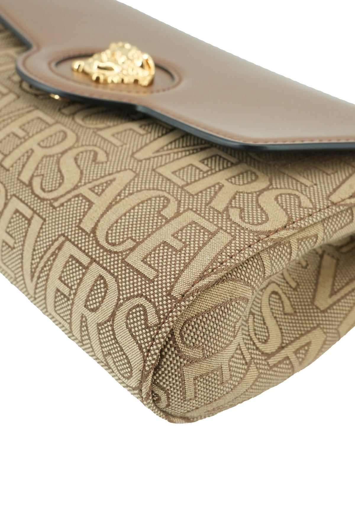 Versace brown La Medusa canvas leather crossbody NWT